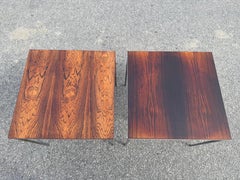 Danish 1950s Light Blue art deco Nightstands with Brass Hardware