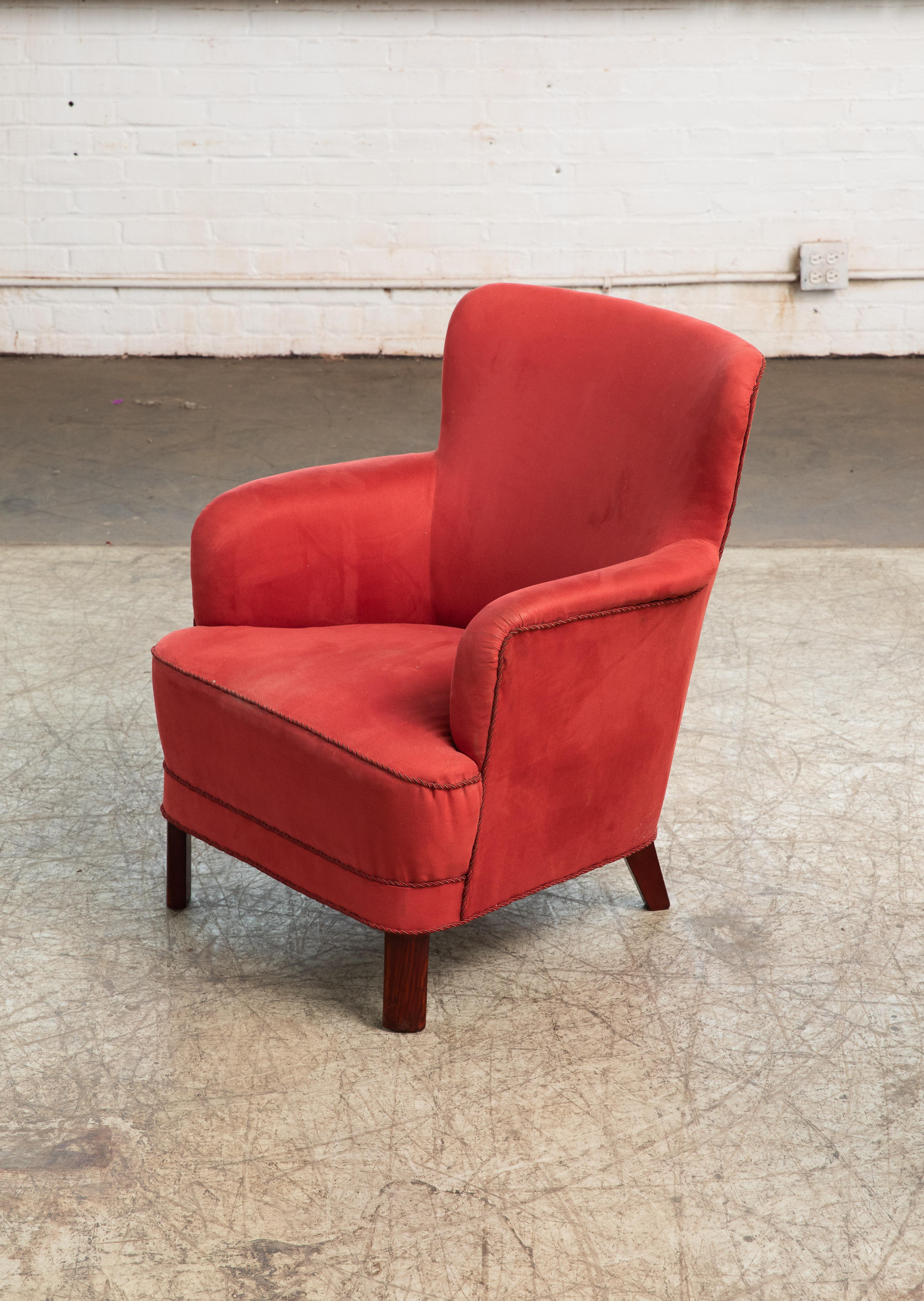 Danish 1950's Lounge Chair Attributed to Peter Hvidt & Orla Mølgaard-Nielsen In Good Condition In Bridgeport, CT