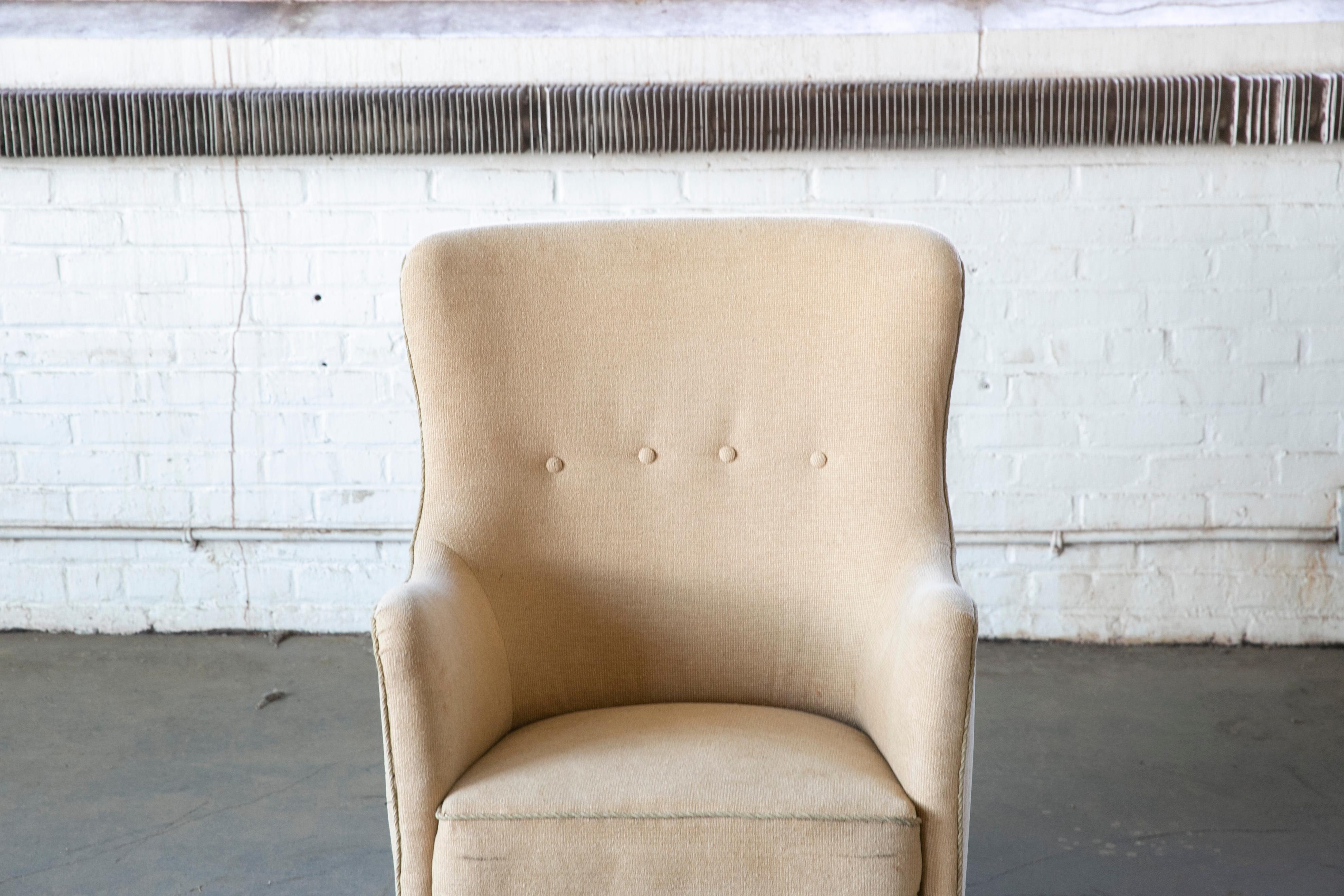 Danish 1950s Lounge Chair Attributed to Peter Hvidt & Orla Mølgaard-Nielsen In Good Condition In Bridgeport, CT