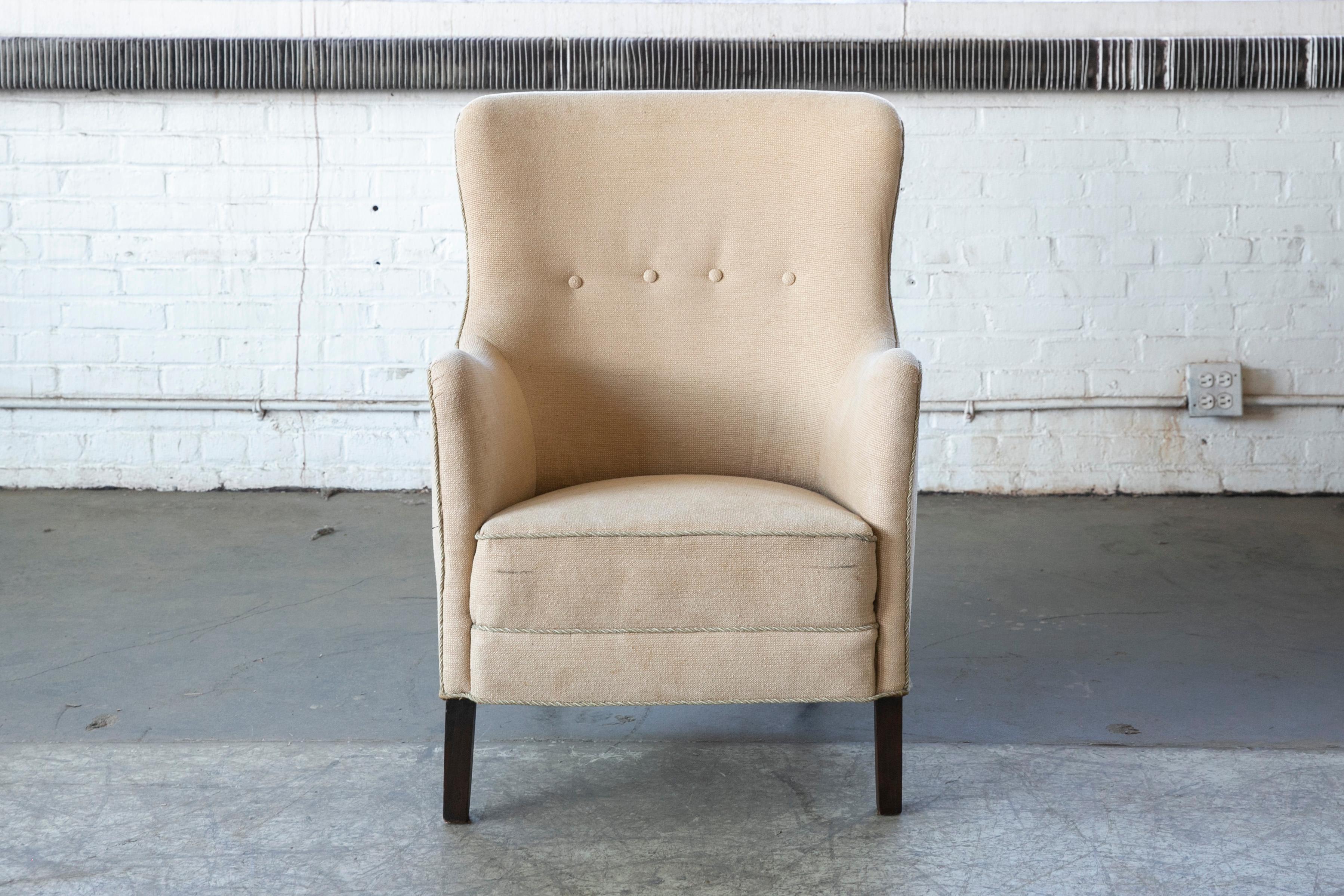 Mid-20th Century Danish 1950s Lounge Chair Attributed to Peter Hvidt & Orla Mølgaard-Nielsen