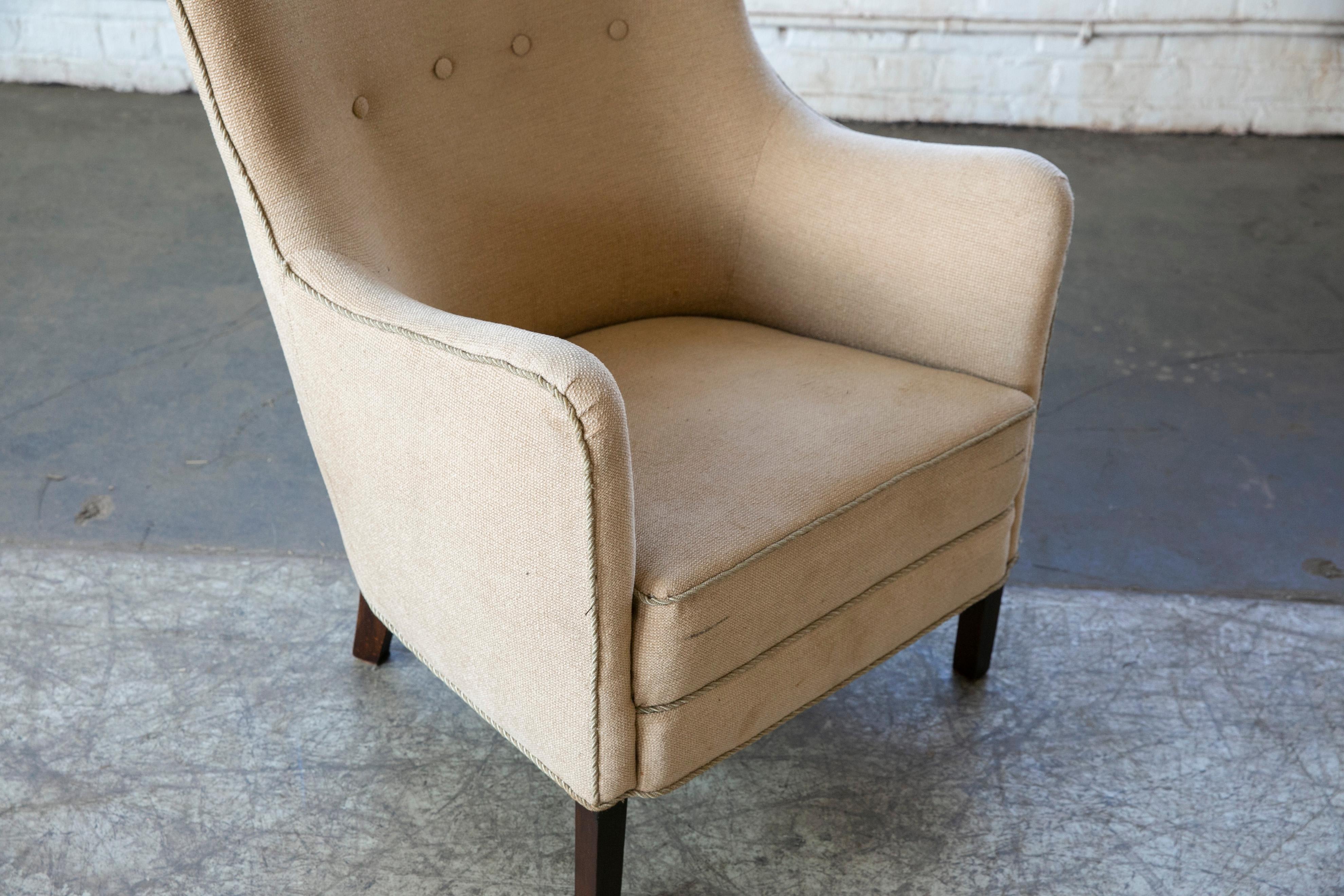 Danish 1950s Lounge Chair Attributed to Peter Hvidt & Orla Mølgaard-Nielsen 3