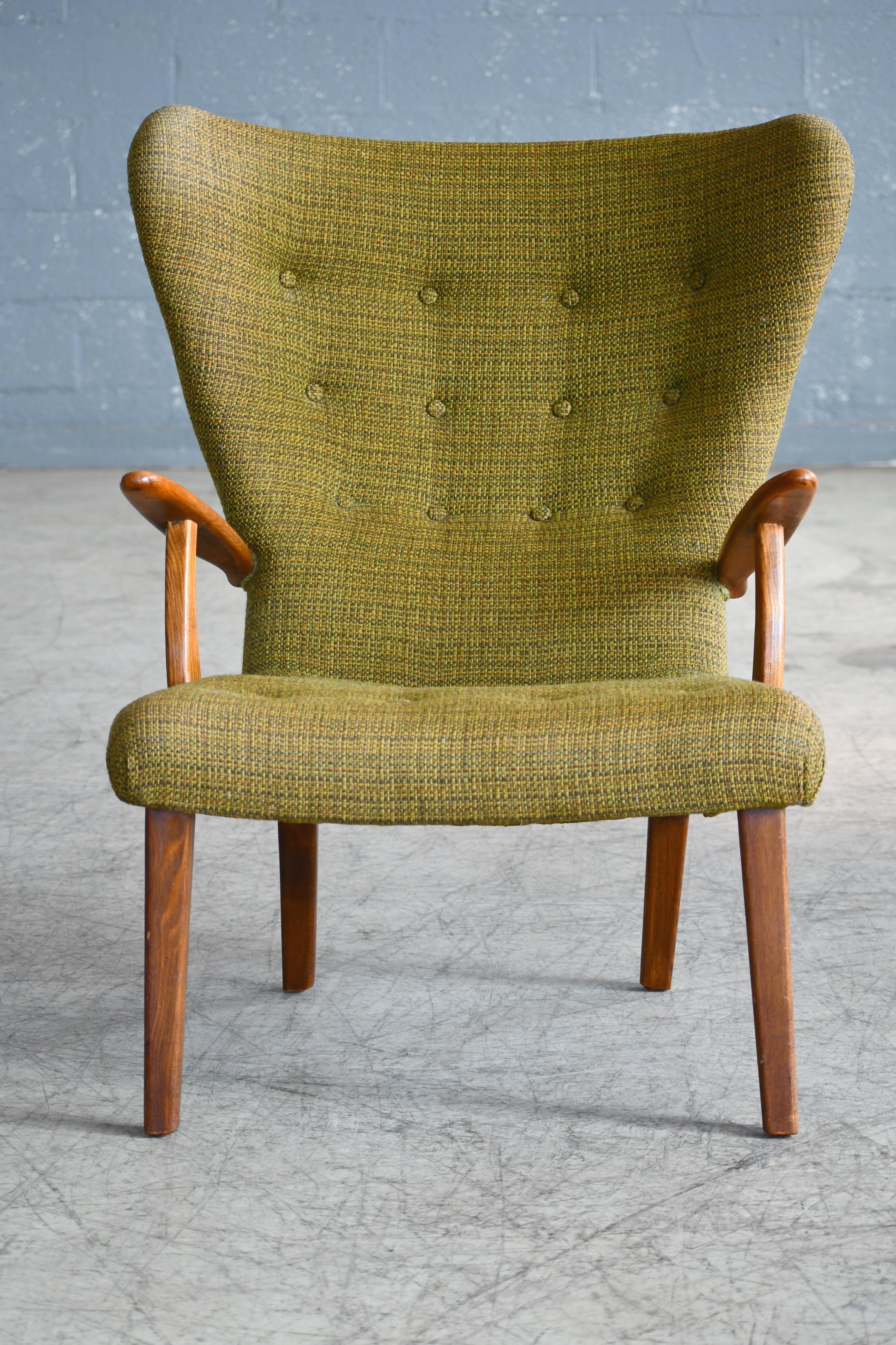 Scandinavian Modern Danish 1950s Lounge Chair Model Pragh by Madsen and Schubell