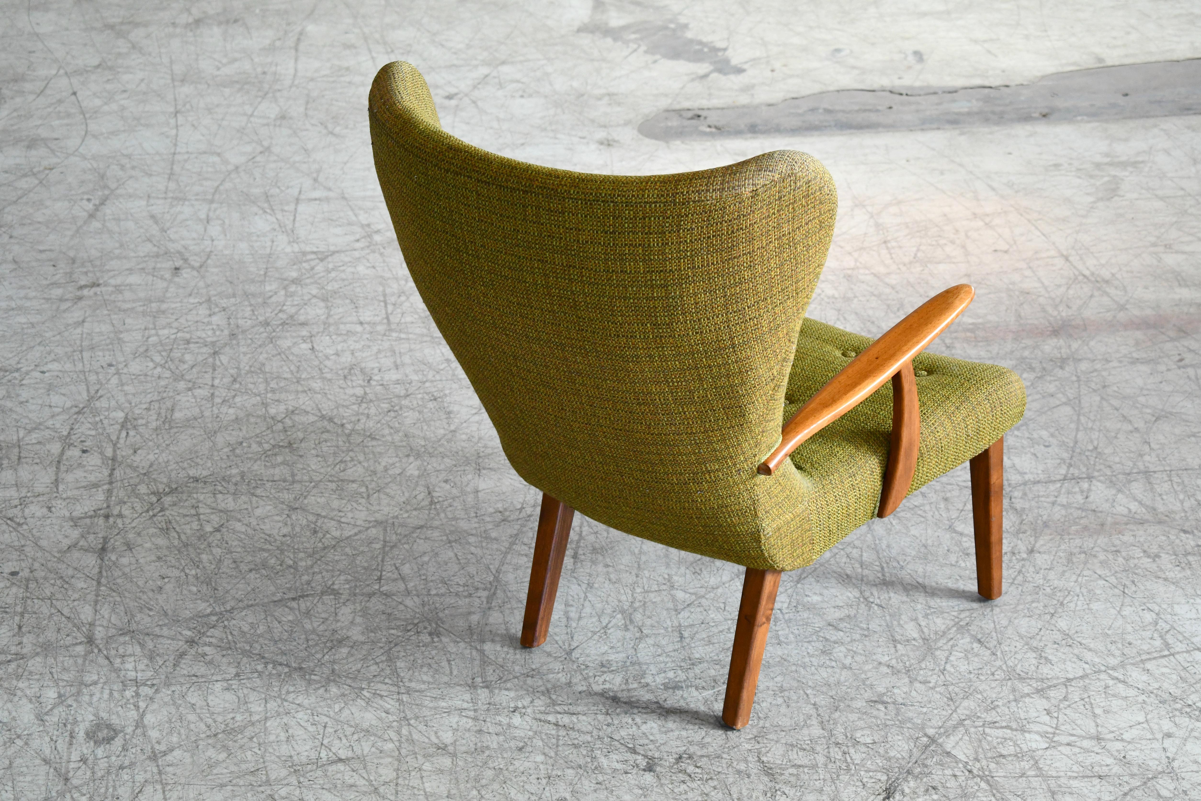Wool Danish 1950s Lounge Chair Model Pragh by Madsen and Schubell