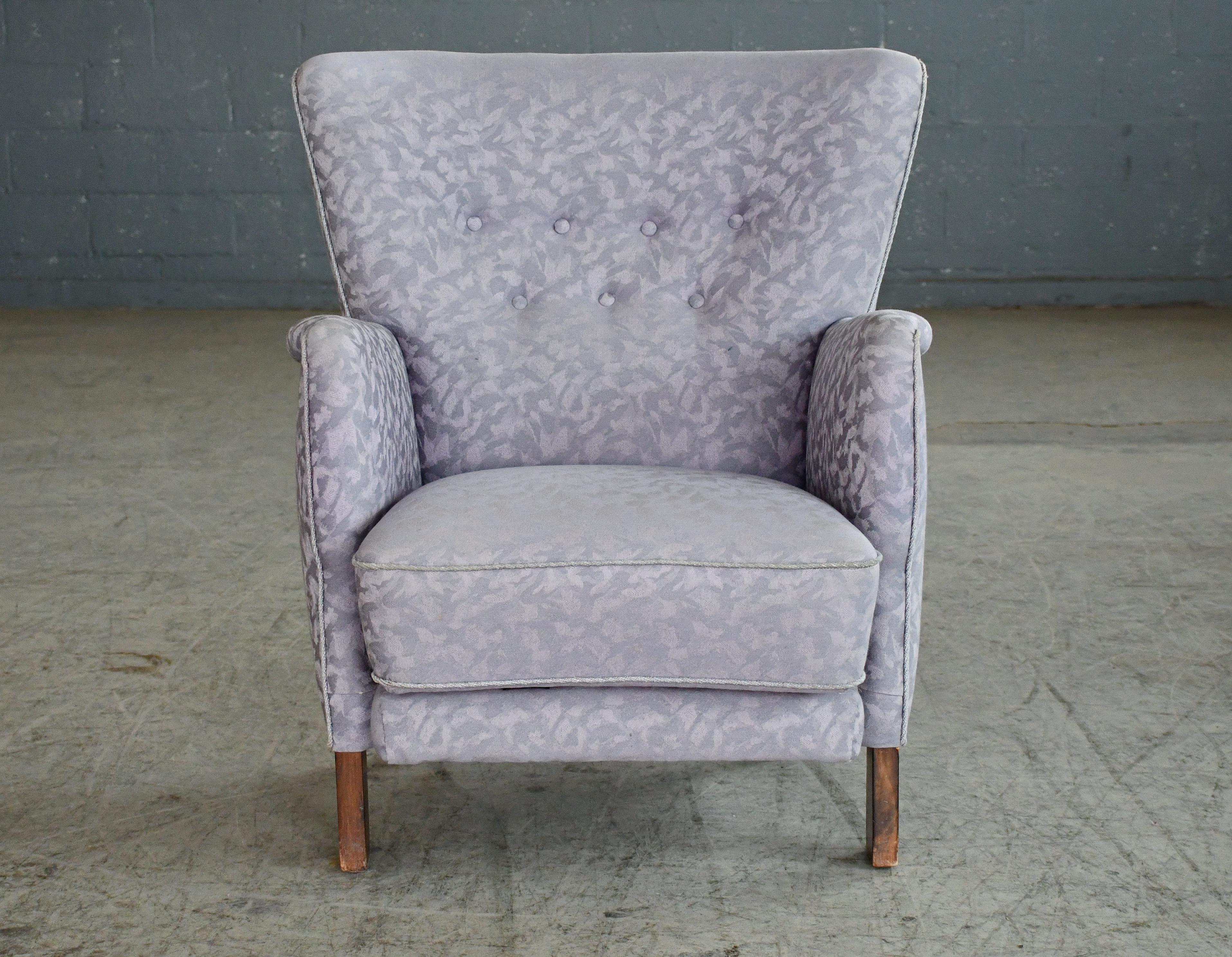 Mid-Century moderno Sedia da salotto danese degli anni '50 con cuscino libero in vendita