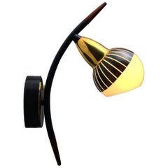 Vintage Danish 1950s Opaline Glass Wall Sconce
