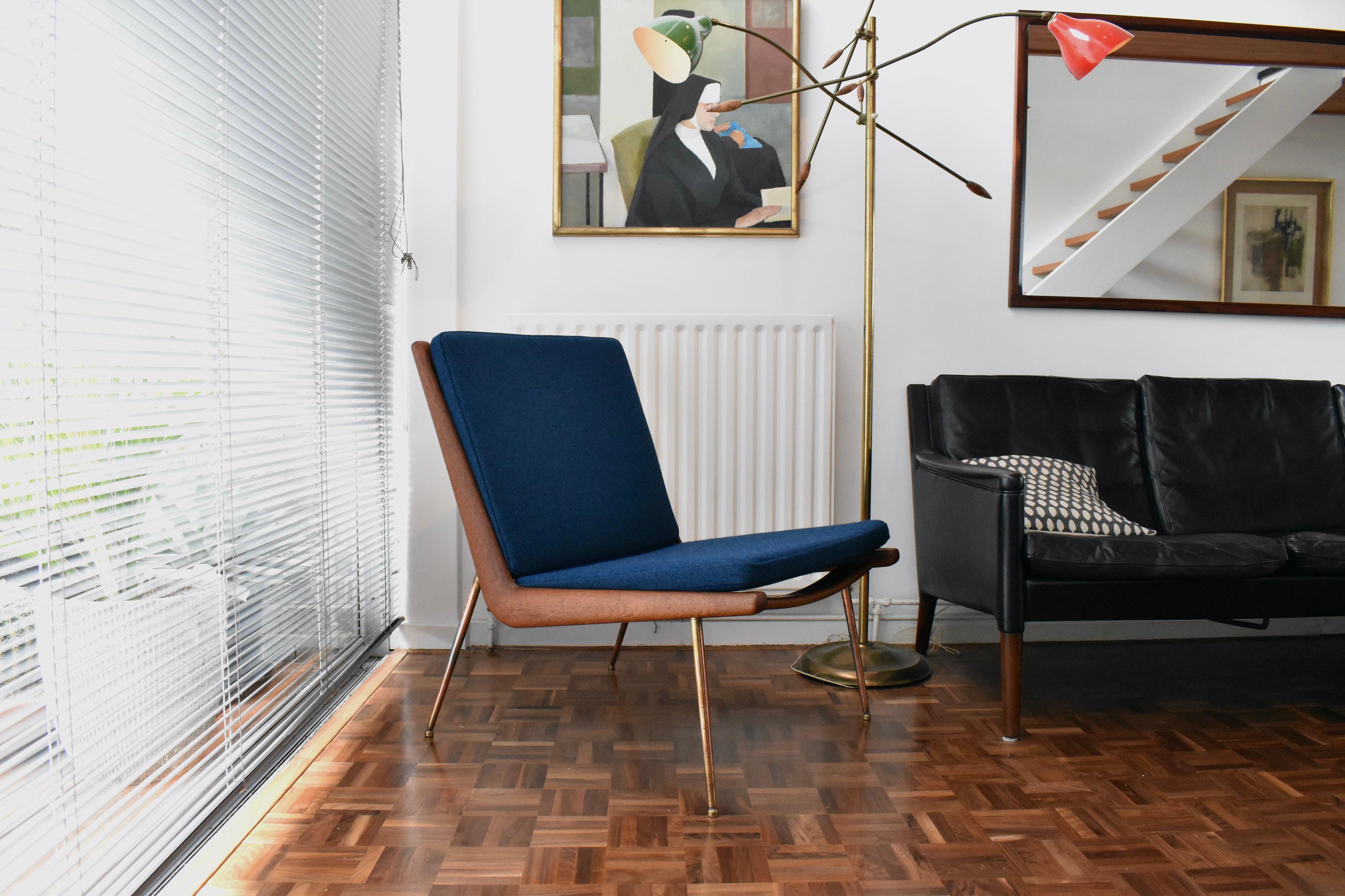 Danish 1950s Peter Hvidt & Orla Molgaard Nielsen Boomerang Chair, France & Son For Sale 8