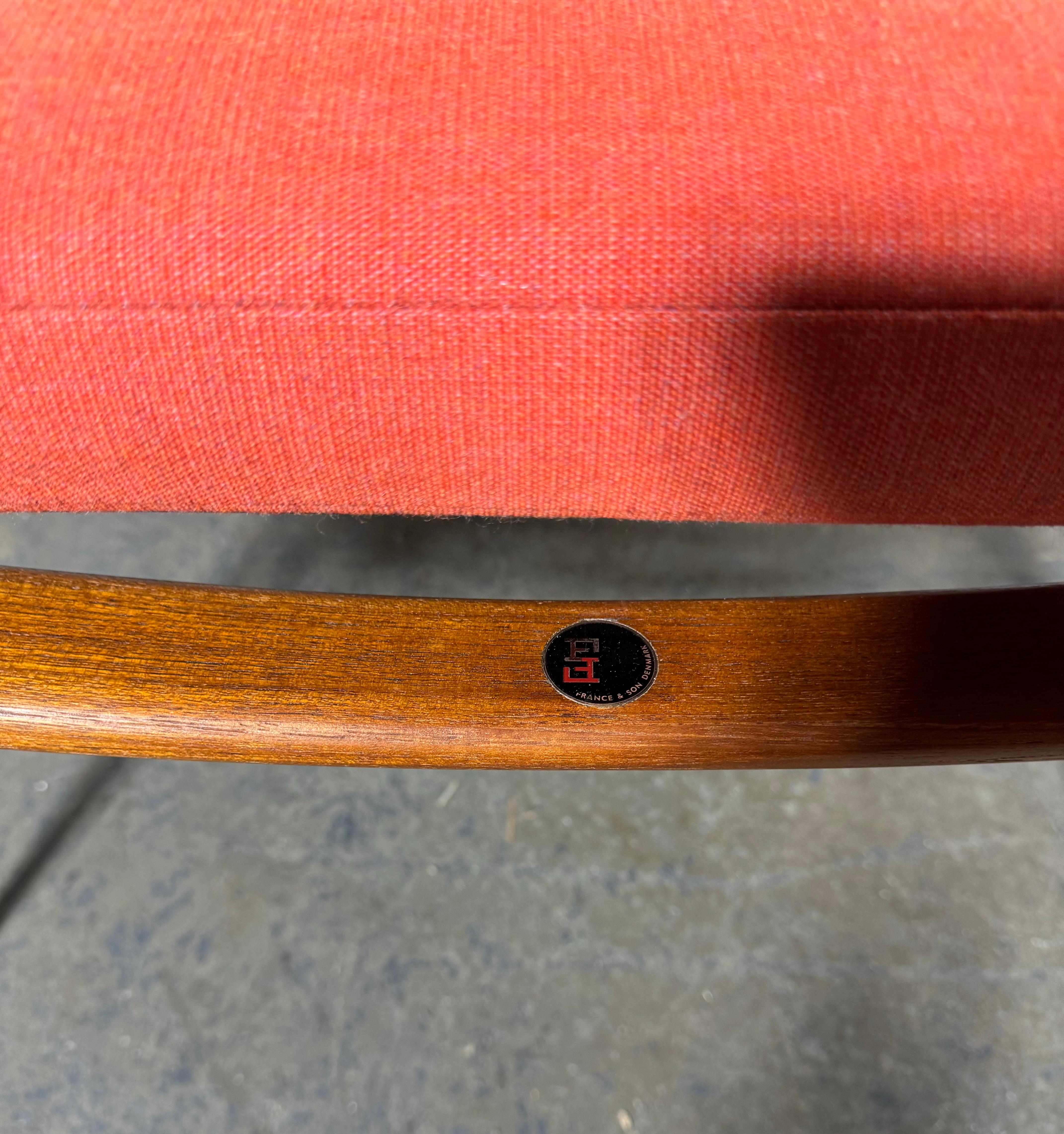 Scandinavian Modern Danish 1950s Peter Hvidt & Orla Molgaard Nielsen Boomerang Chair, France & Son For Sale