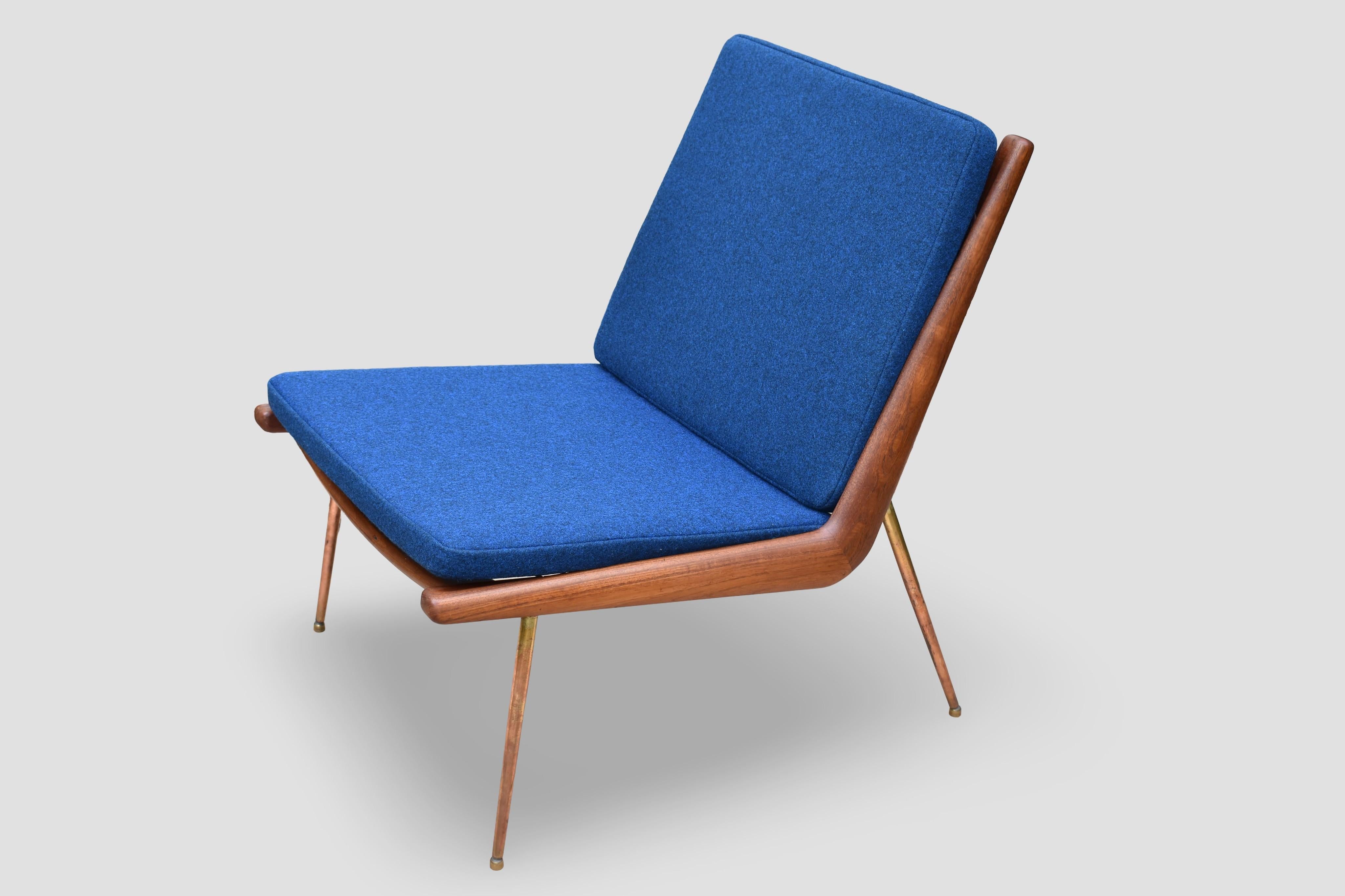 Scandinavian Modern Danish 1950s Peter Hvidt & Orla Molgaard Nielsen Boomerang Chair, France & Son For Sale