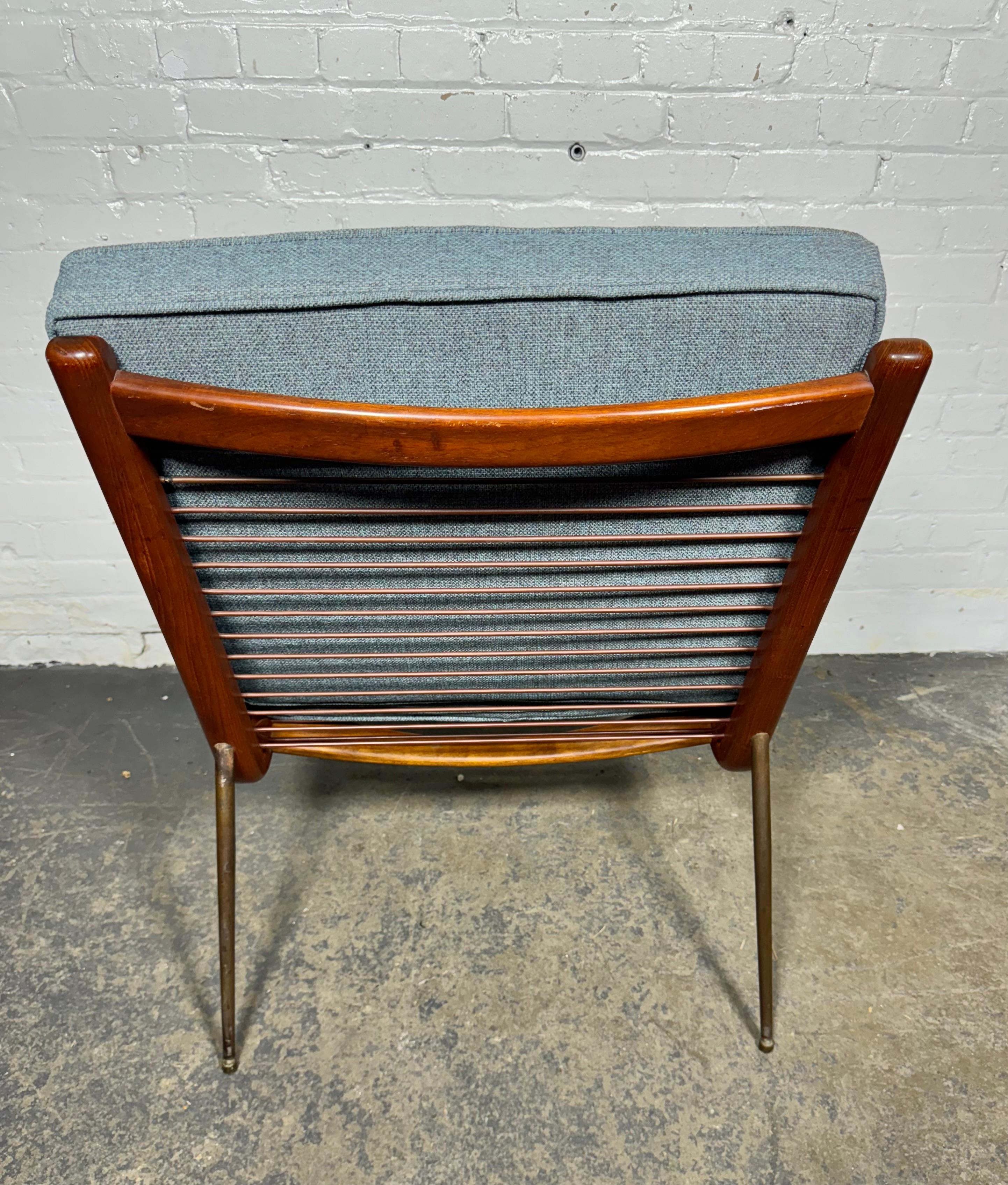 Dänischer Boomerang-Stuhl von Peter Hvidt & Orla Molgaard Nielsen, Frankreich & Sohn, 1950er Jahre (Messing) im Angebot