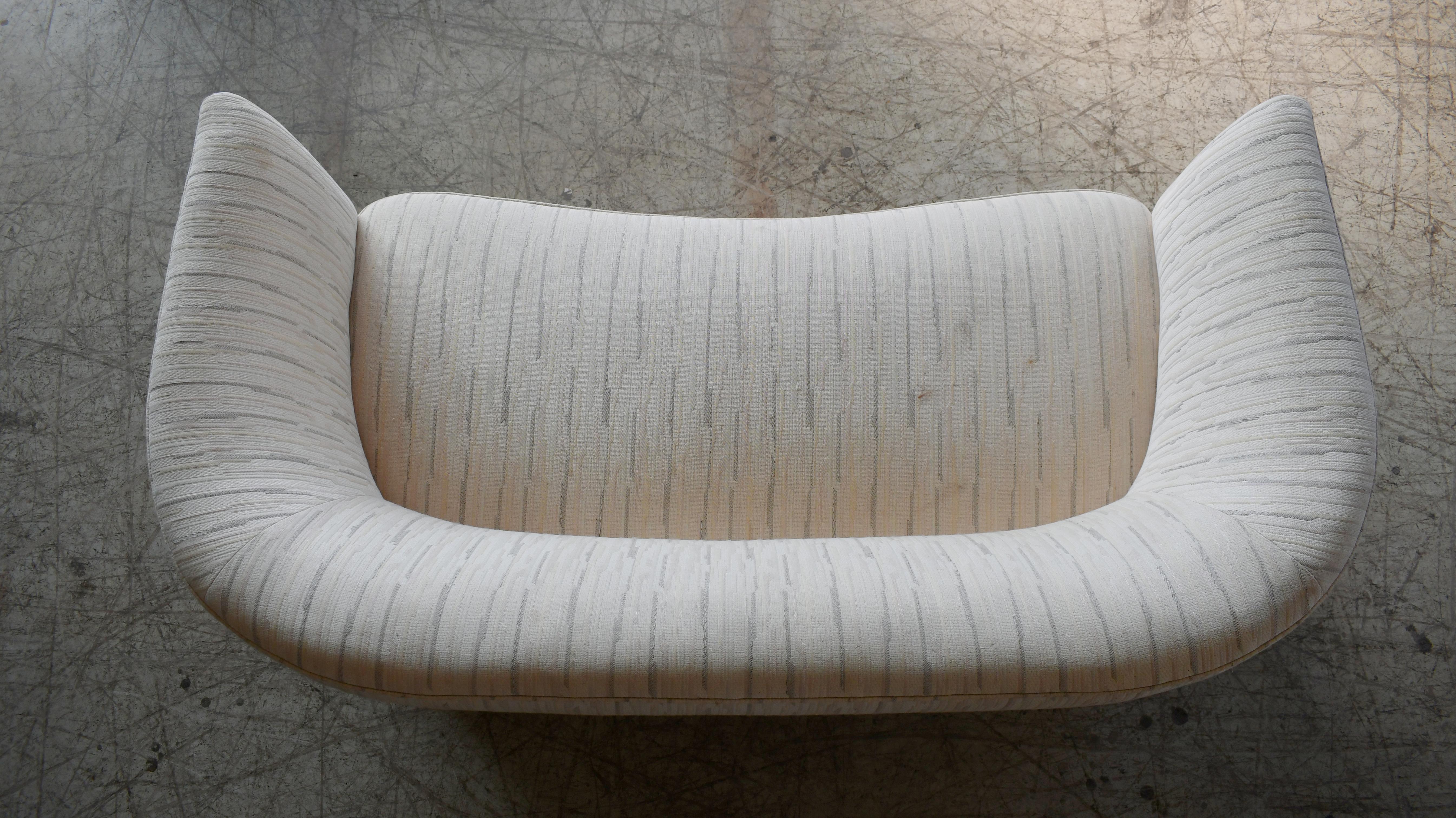 Wool Danish 1950s Settee or Loveseat in the Style of Peter Hvidt For Sale