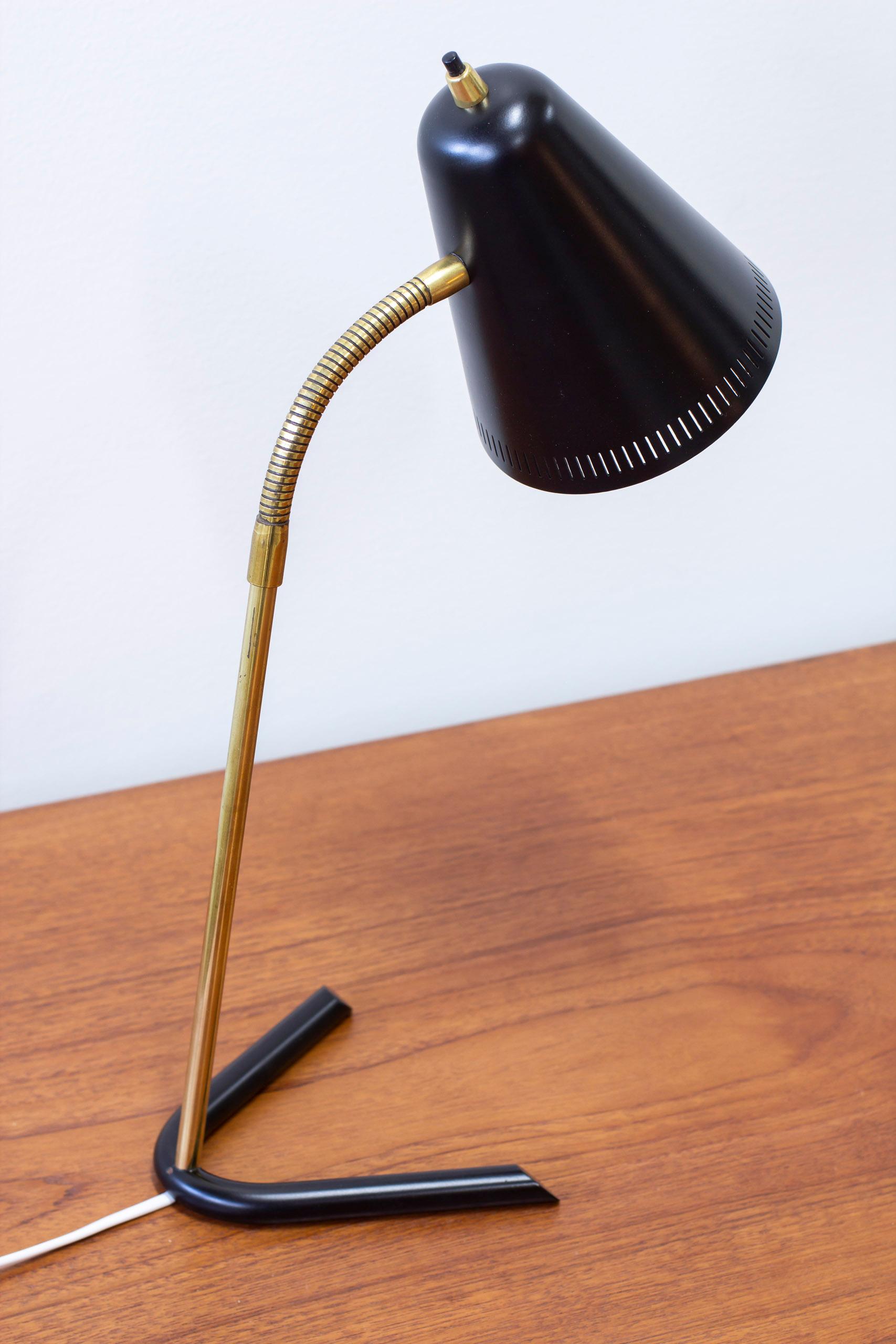 Metal Danish 1950s table lamp in the style of Svend Aage Holm Sørensen, 1950s For Sale