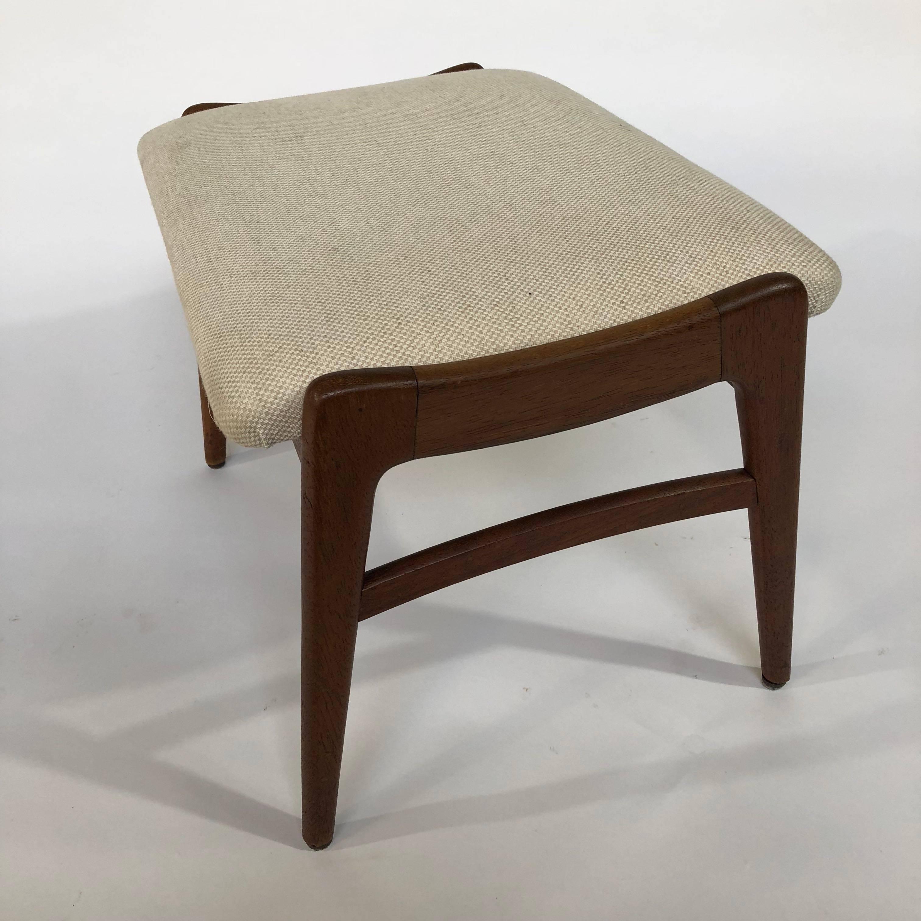 Mid-Century Modern Danish 1950s Teak Footstool For Sale