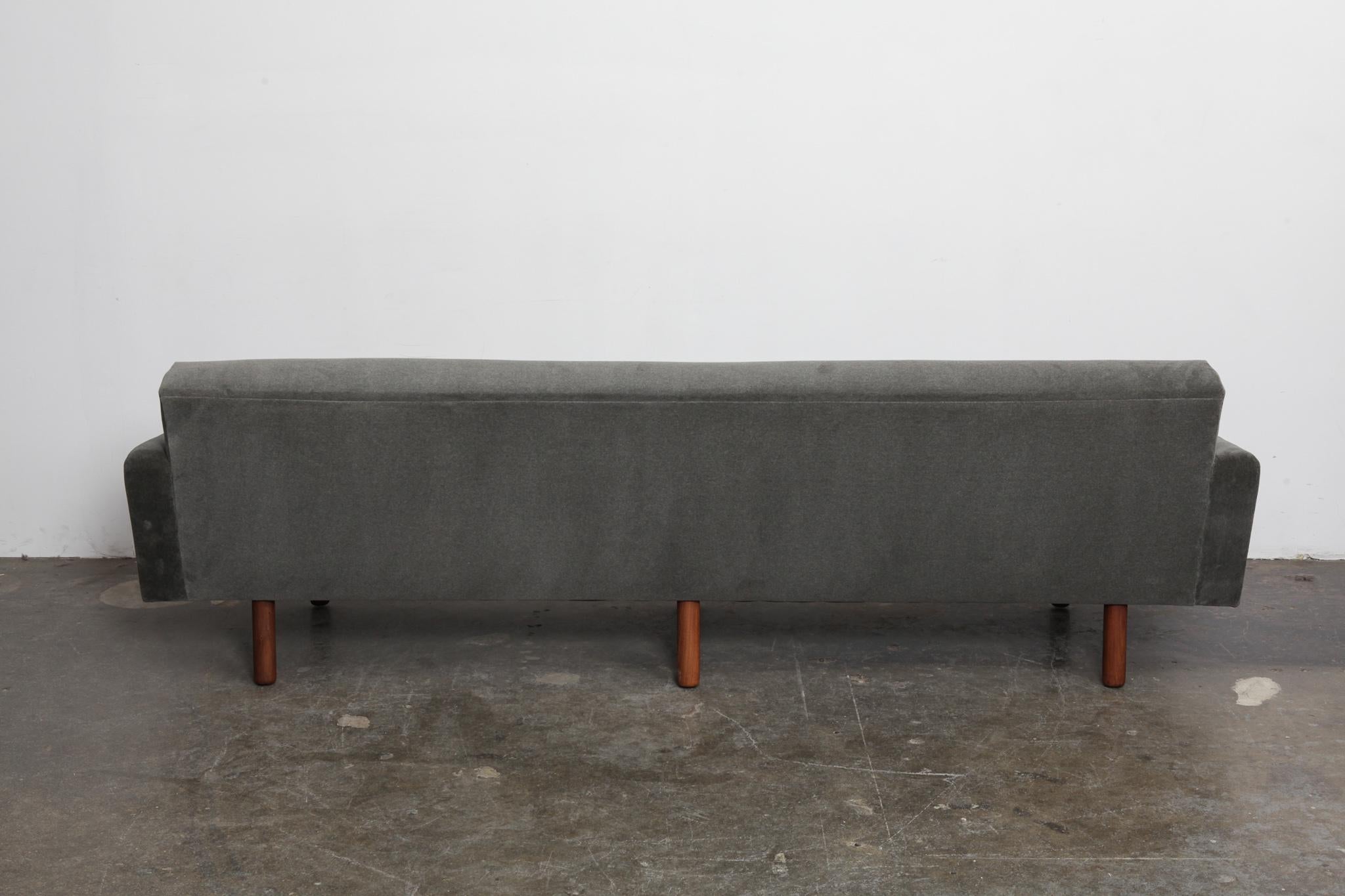 Mid-Century Modern Danish 1960s 4-Seat Loose Cushion Sofa with Solid Teak Legs