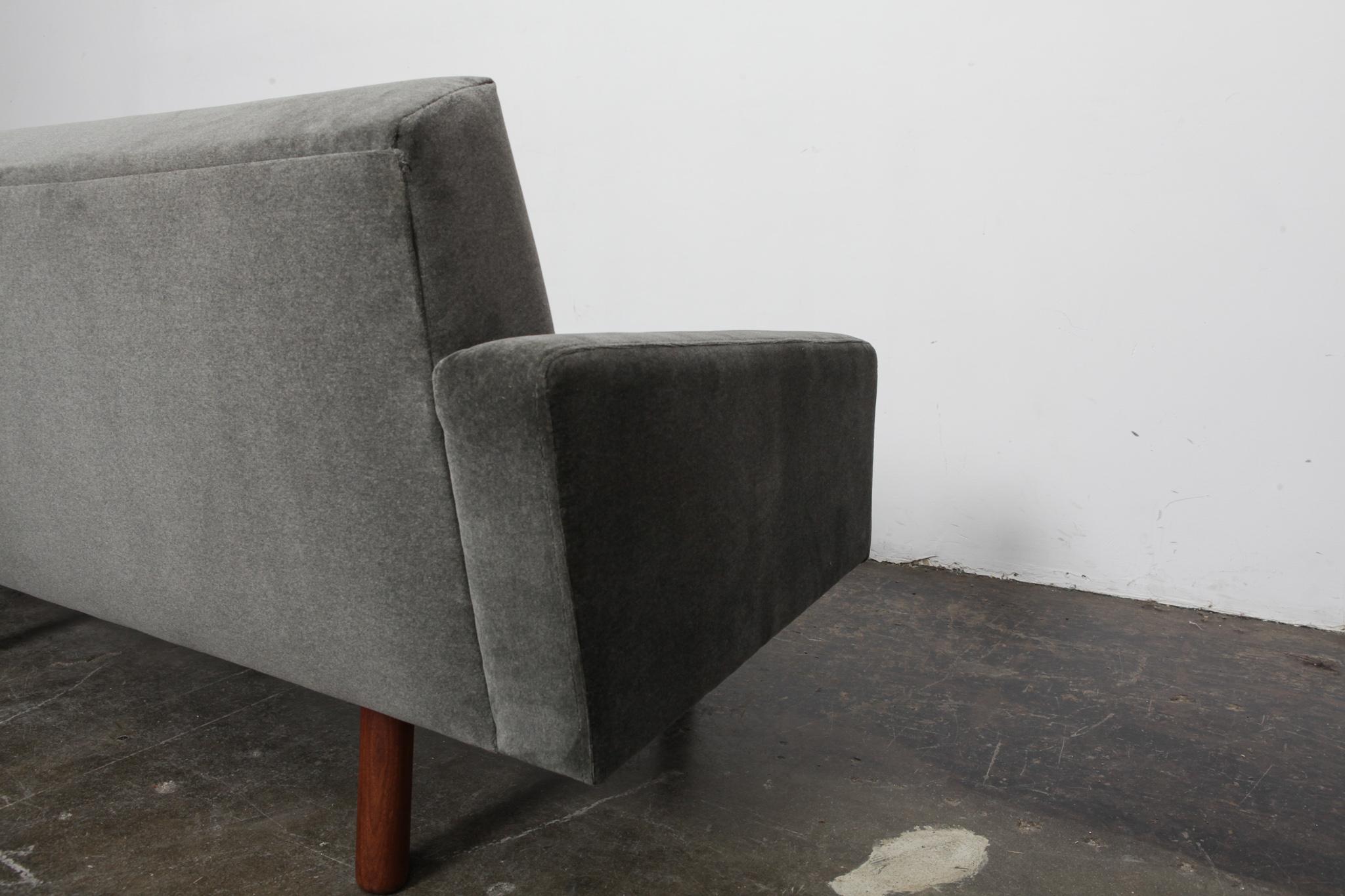 Oiled Danish 1960s 4-Seat Loose Cushion Sofa with Solid Teak Legs