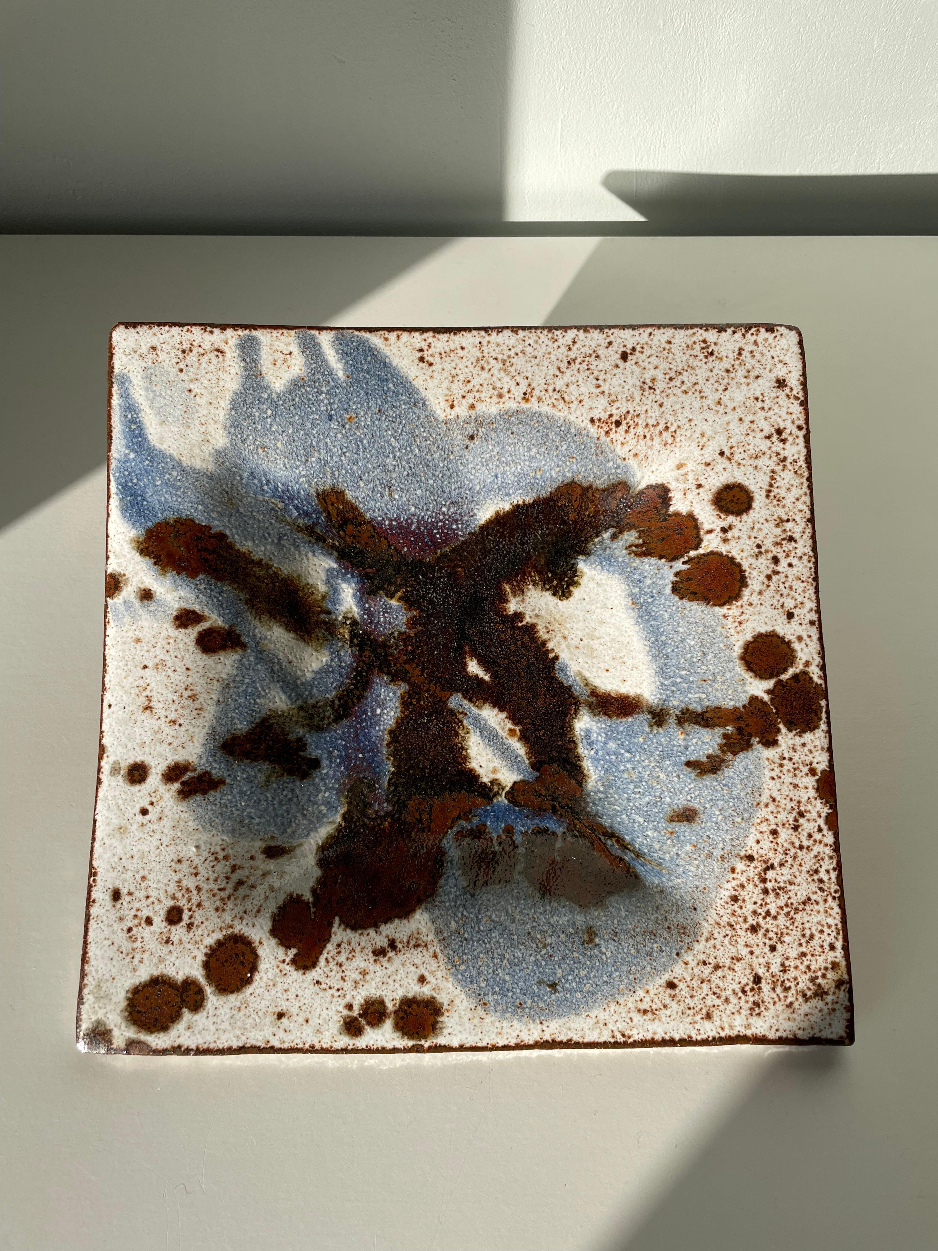 Jørgen Finn Petersen 1960s Abstract Ceramic Wall Art / Decorative Bowl For Sale 1