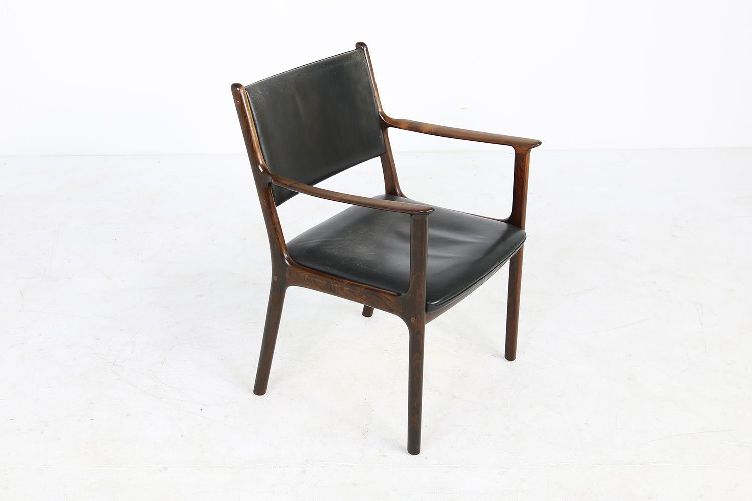 Danish 1960s Armchair by Ole Wanscher Mod. PJ 412 Poul Jeppesen, Desk Chair 1