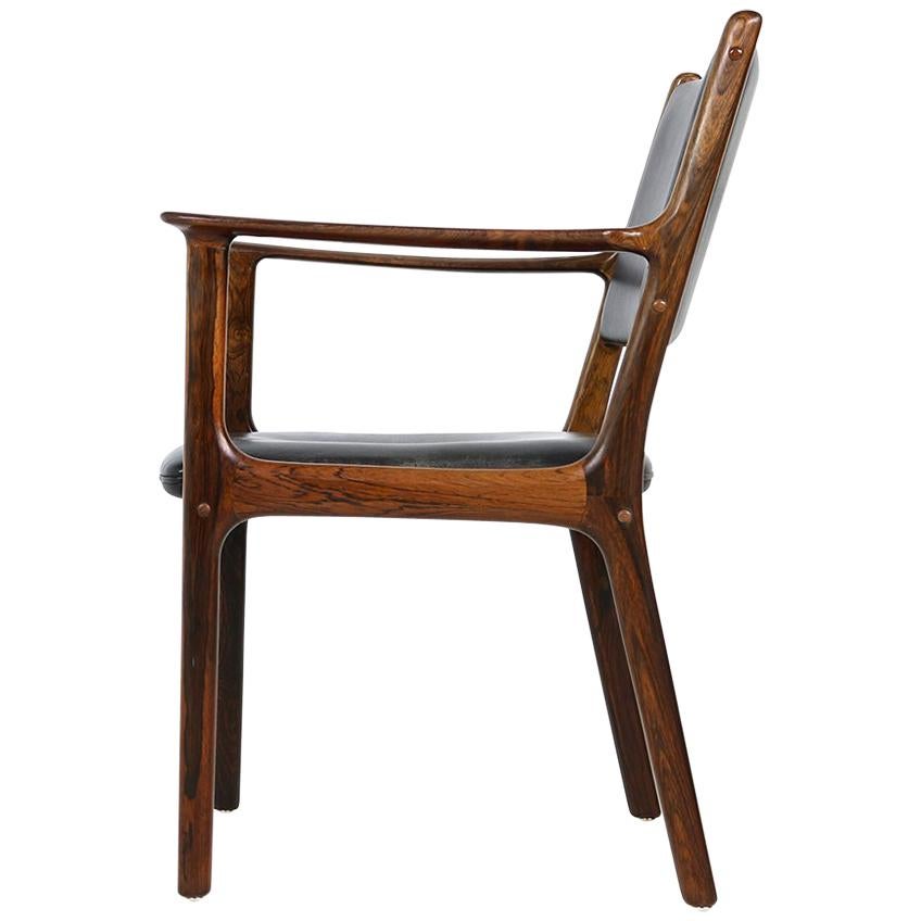 Danish 1960s Armchair by Ole Wanscher Mod. PJ 412 Poul Jeppesen, Desk Chair