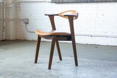Danish 1960s Desk or Side Chair in Leather and Rosewood by Hans Olsen