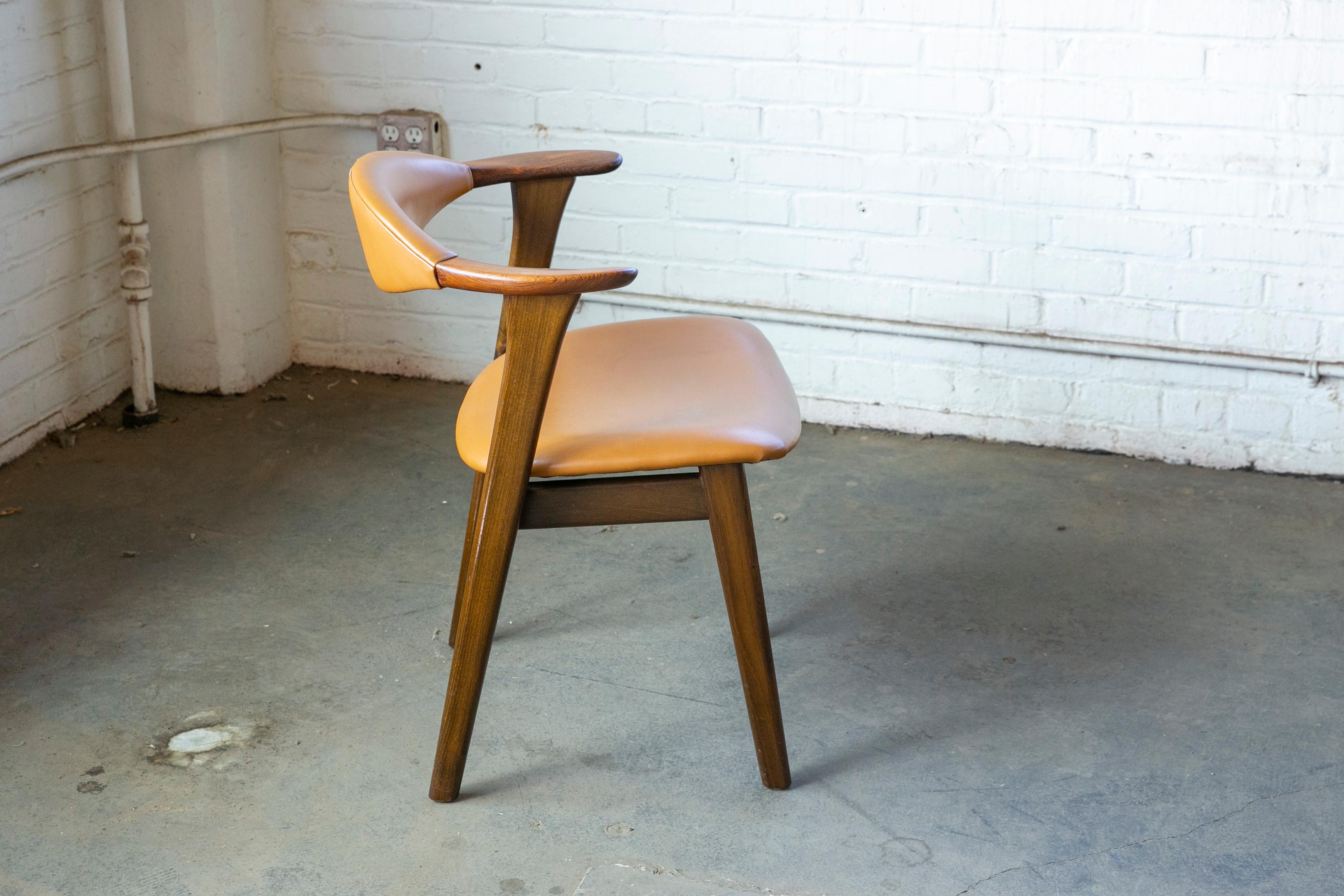 Danish 1960s Desk or Side Chair in Leather and Rosewood by Hans Olsen 2