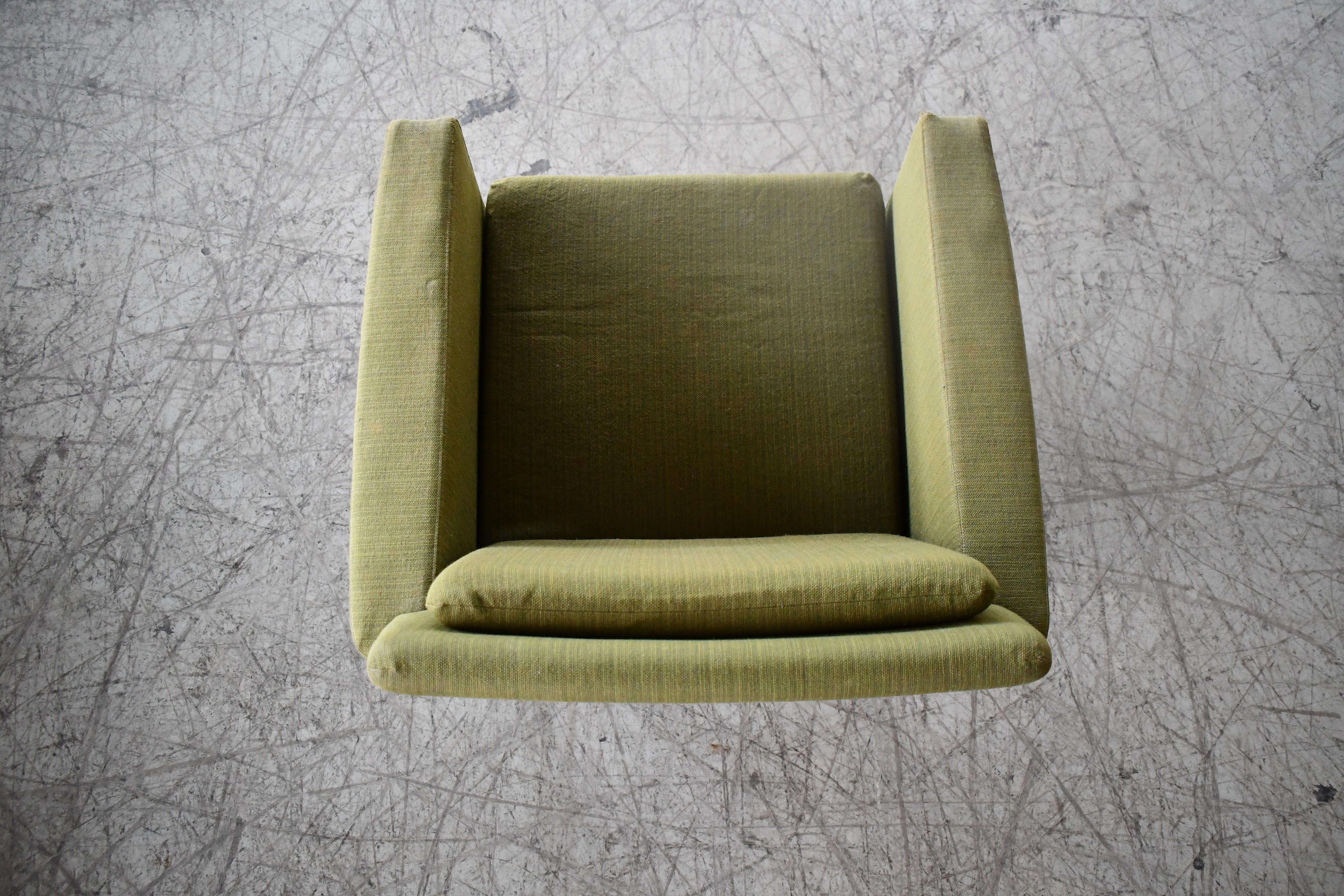 Danish 1960's Easy Chair in in Wool and Teak Style of Folke Ohlsson For Sale 1
