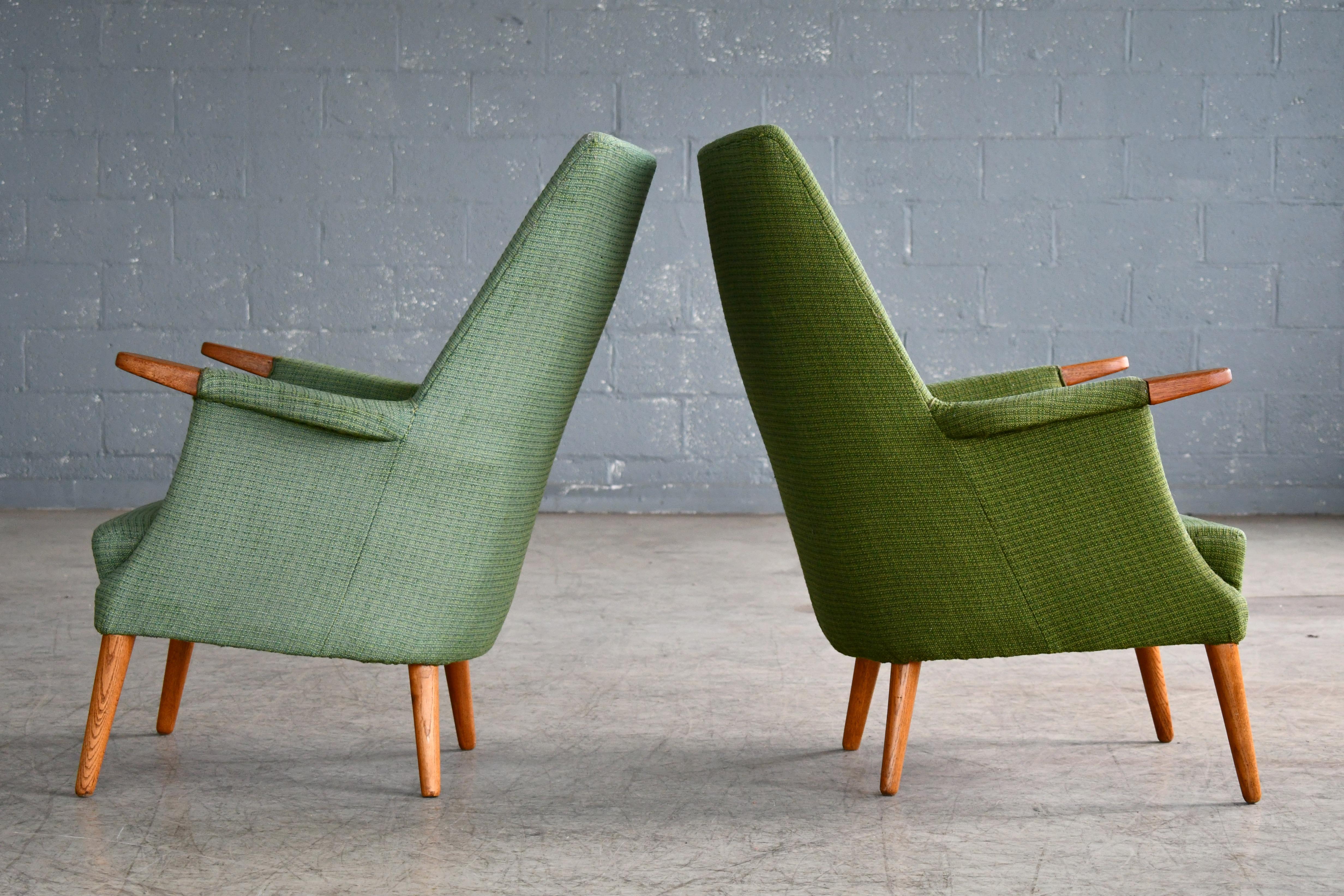 Danish 1960s Hans Wegner Mama Bear Style Lounge Chairs by Poul Jessen 4