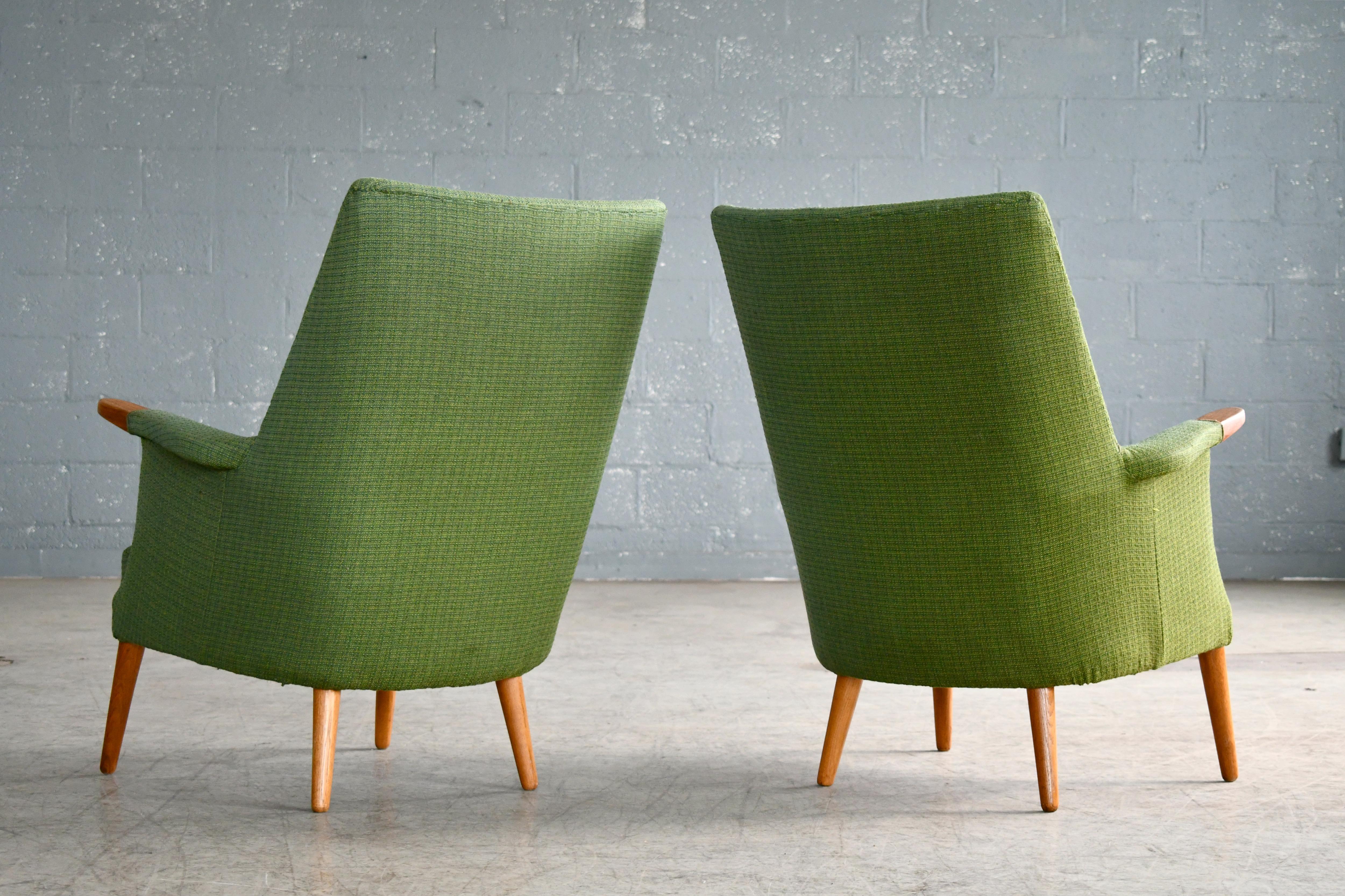 Danish 1960s Hans Wegner Mama Bear Style Lounge Chairs by Poul Jessen 5