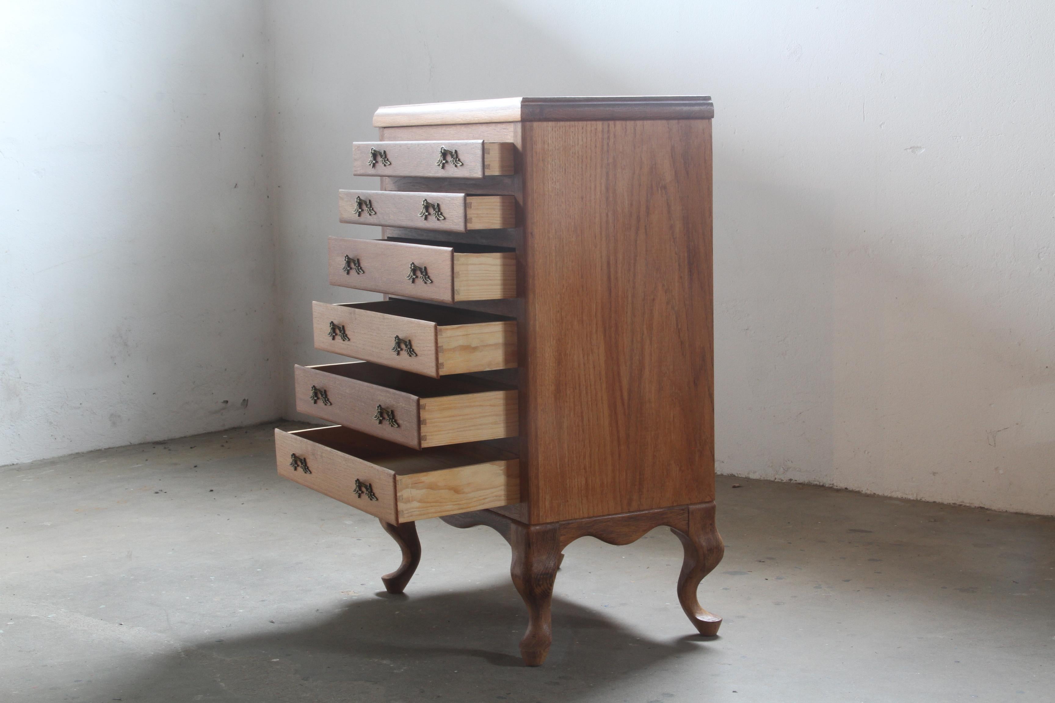 Comò danese a 6 cassetti Highboy degli anni '60 in Oak in vendita 5