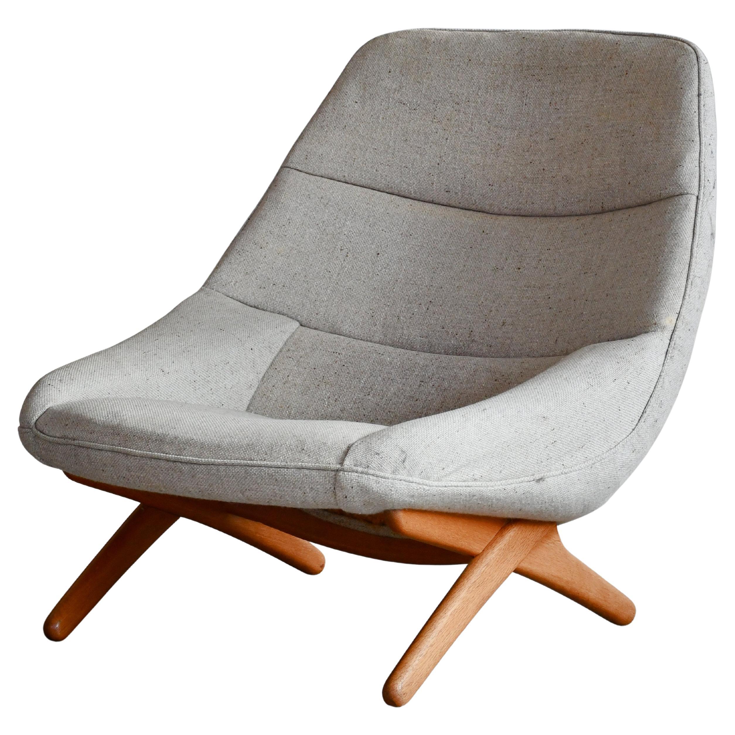 Danish 1960s Lounge Chair Model ML91 with Scissor Legs in Oak by Illum Wikkelso For Sale