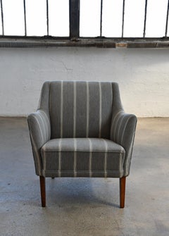 Poltrona danese degli anni ’60 con schienale basso, firmata Ryesberg Mobler