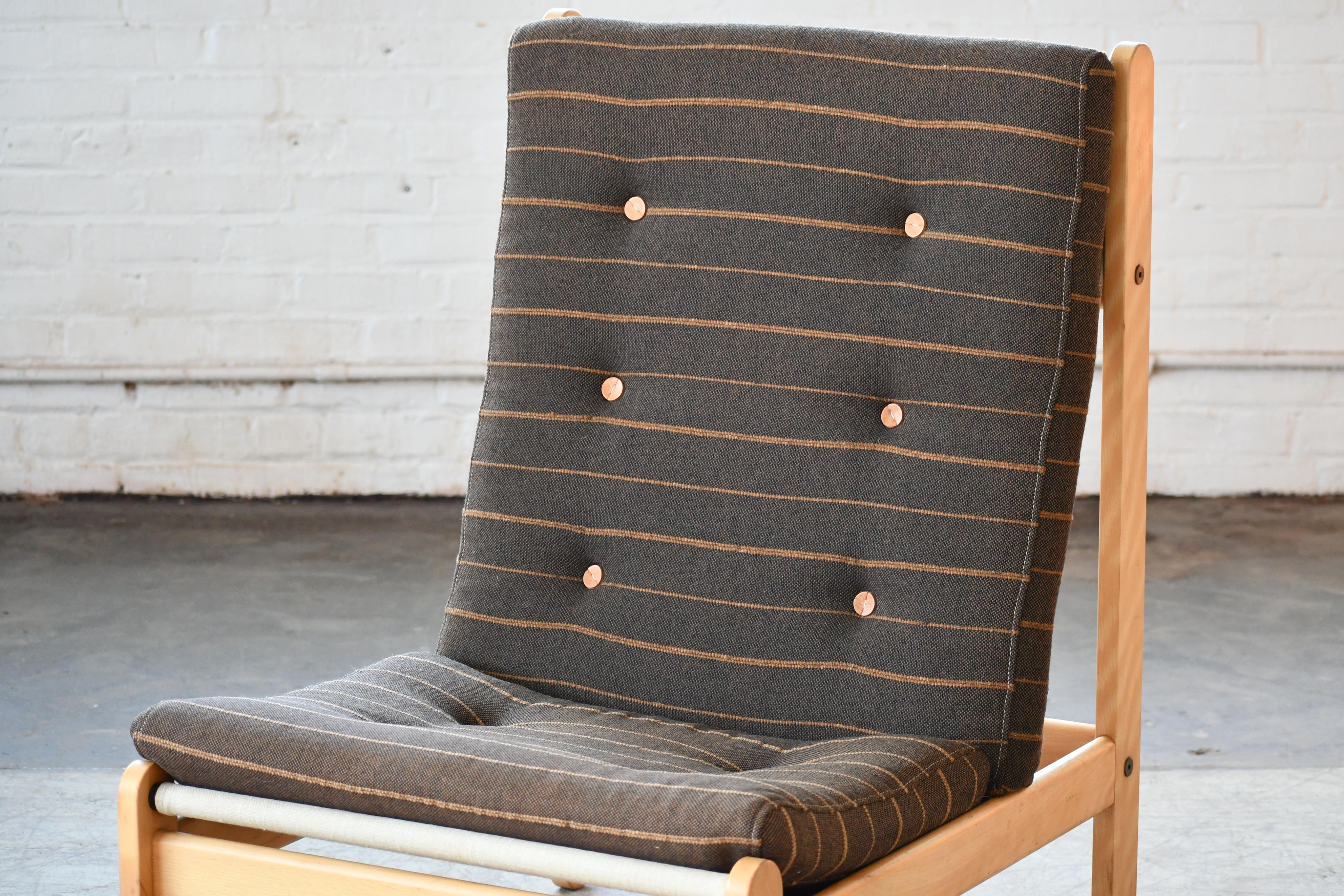 Mid-Century Modern Danish 1960s Rag Chair in Oak by Bernt Petersen for Chiang