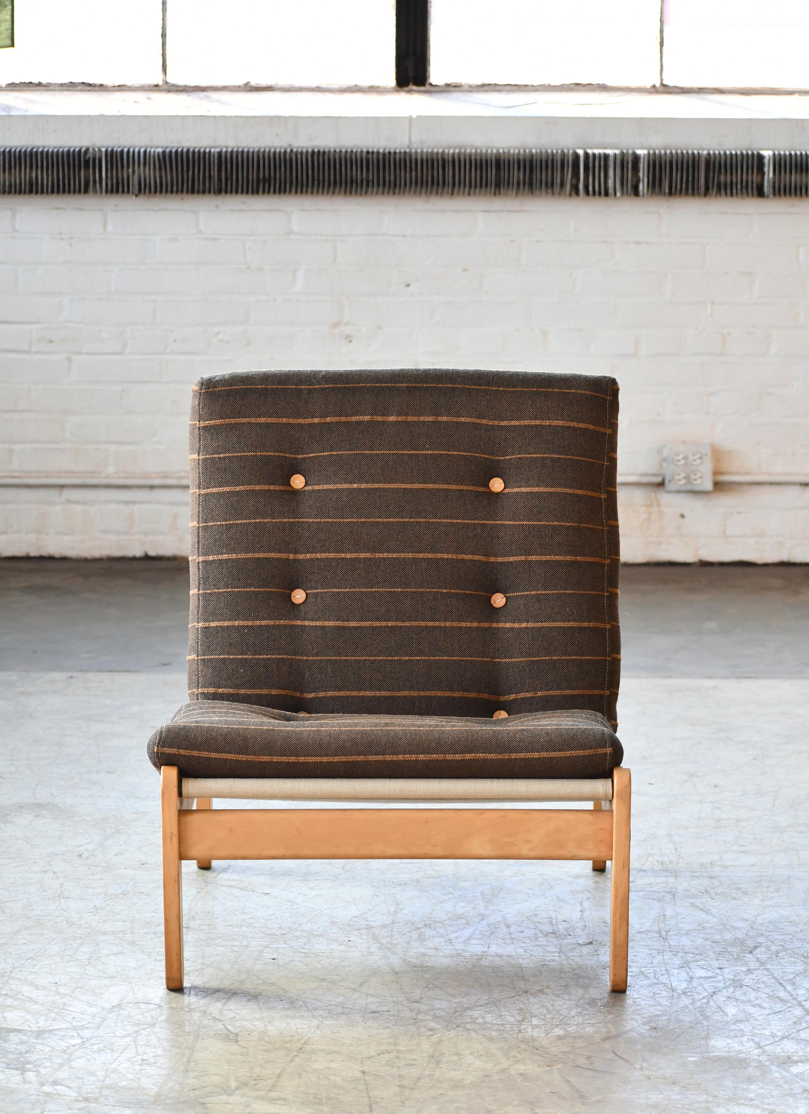 Mid-Century Modern Danish 1960s Rag Chair Variant in Oak by Bernt Petersen for Chiang