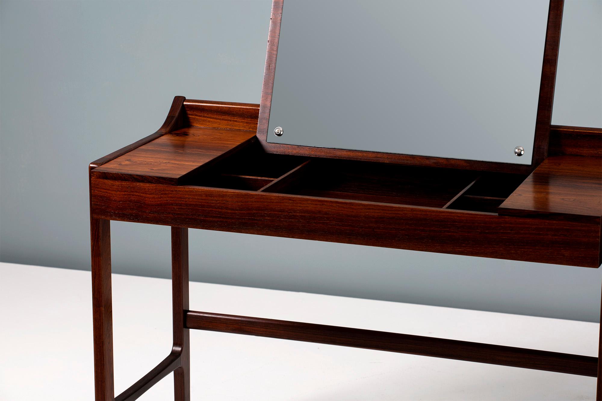 Mid-20th Century Danish 1960s Rosewood Dressing Table and Stool