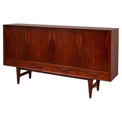 Vintage Danish 1960's Rosewood Sideboard With Inside Mirrored Bar
