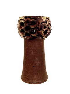 Danish 1960s Sculptural Stoneware Vase Designed by Artist Bodil Marie Nielsen