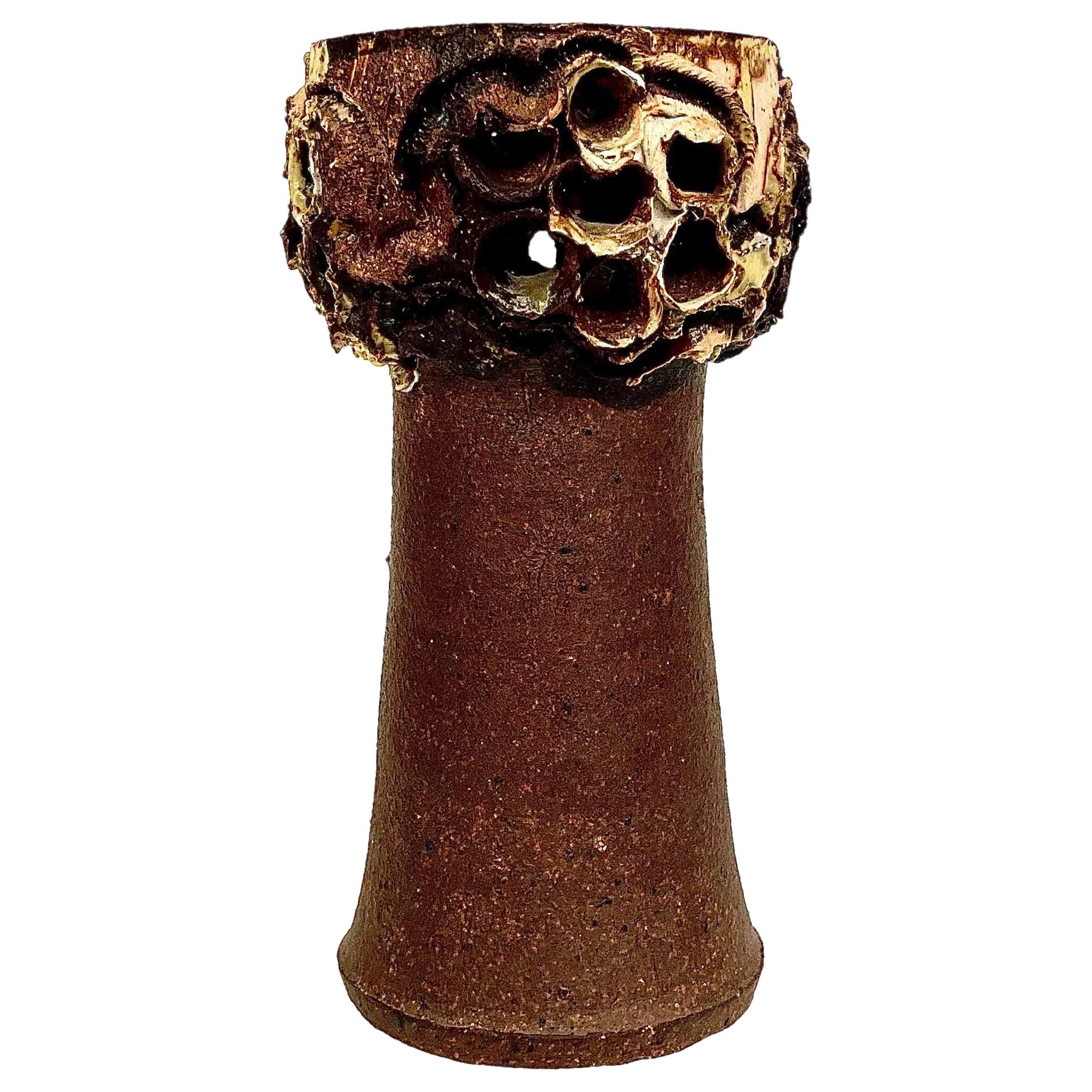 Danish 1960s Sculptural Stoneware Vase Designed by Artist Bodil Marie Nielsen