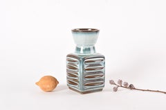 Danish 1960s Søholm Sculptural Ceramic Vase by Einar Johansen, Blue Green Glaze