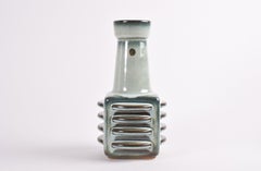 Dänische skulpturale dänische Sholm-Keramikvase von Einar Johansen aus den 1960er Jahren, grün glasiert