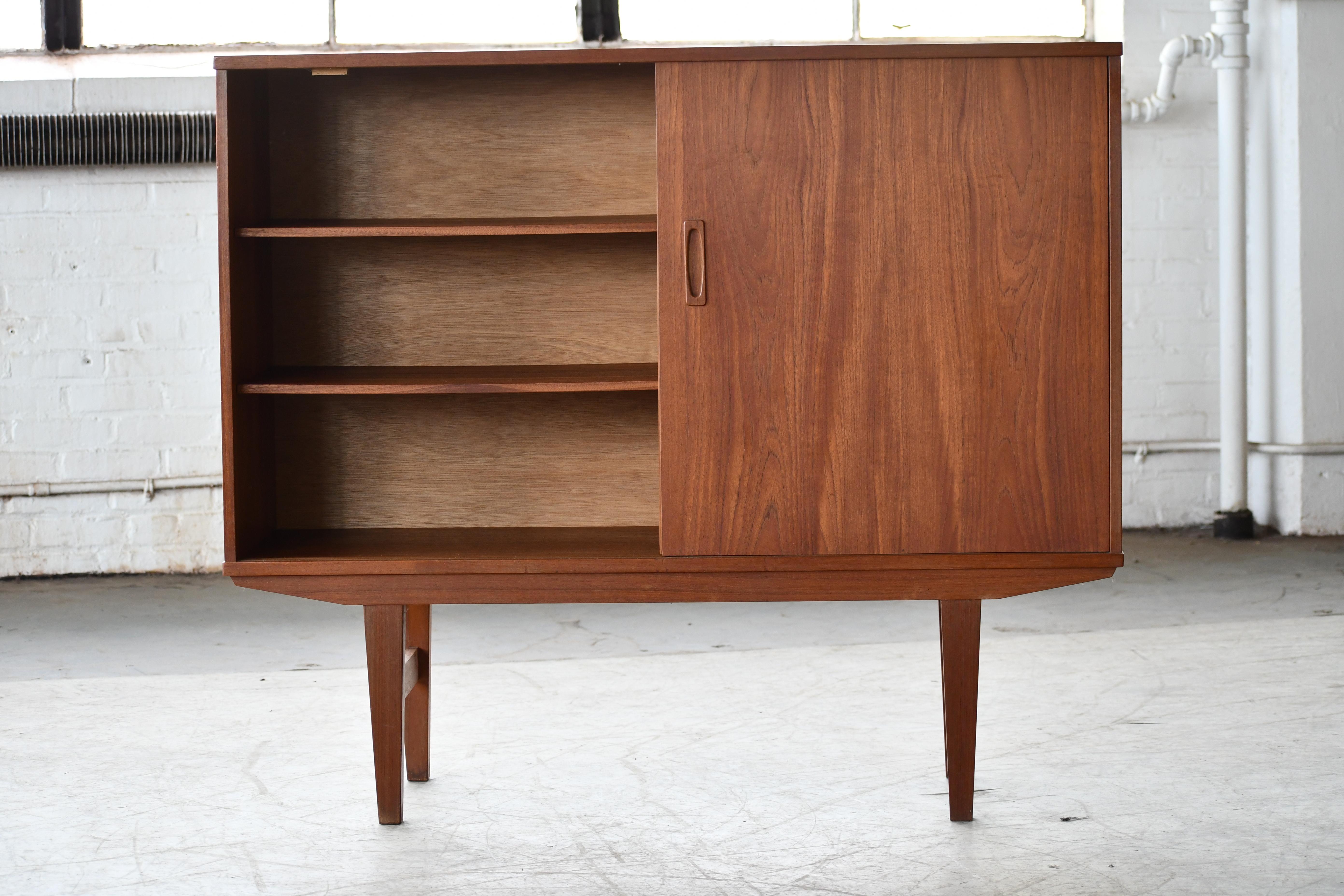 Mid-Century Modern Danish 1960's Small Sideboard or Cabinet in Teak with Built-in-Bar For Sale