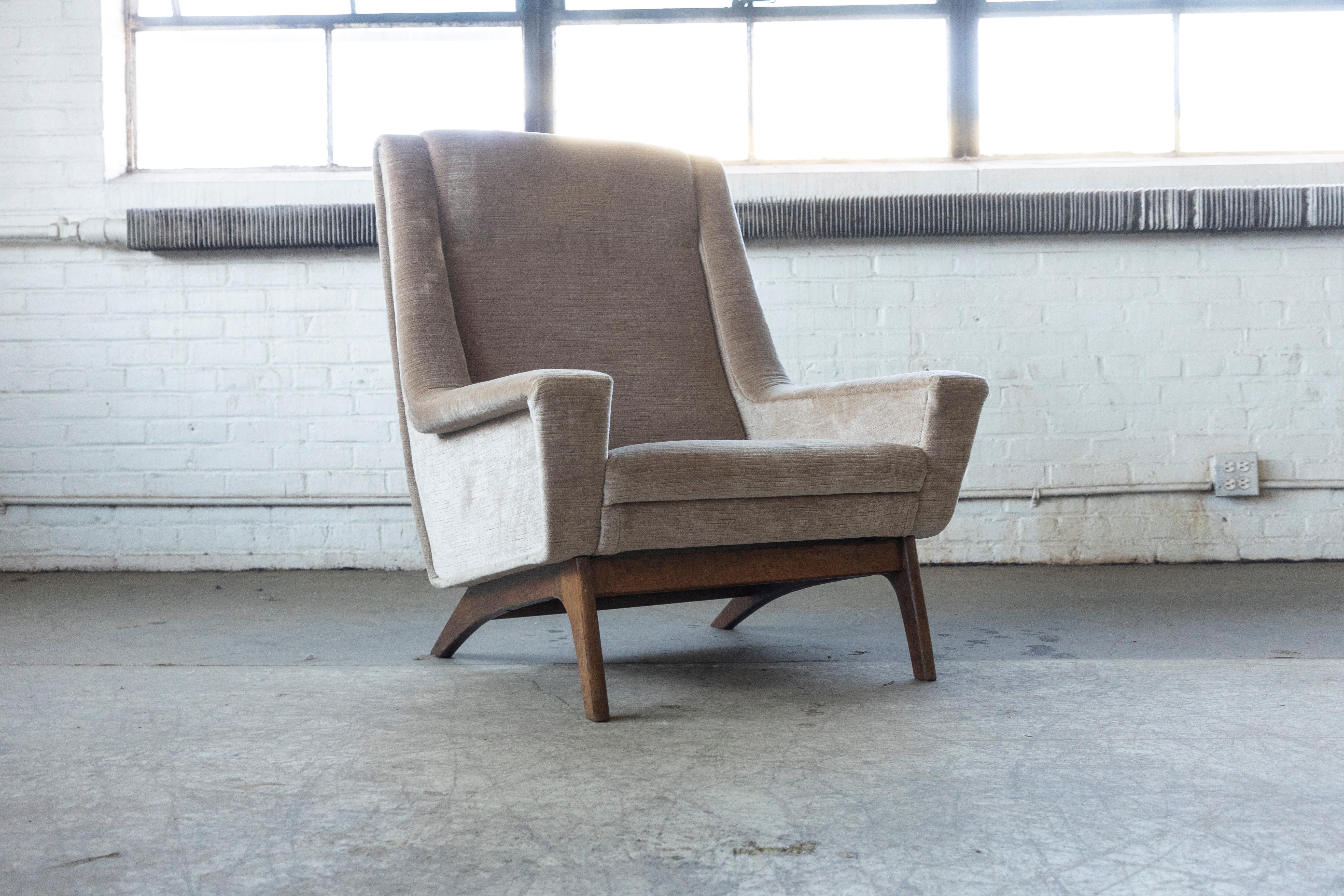 Mid-Century Modern Danish 1960's Teak Lounge Chair Attributed to Aage Christiansen