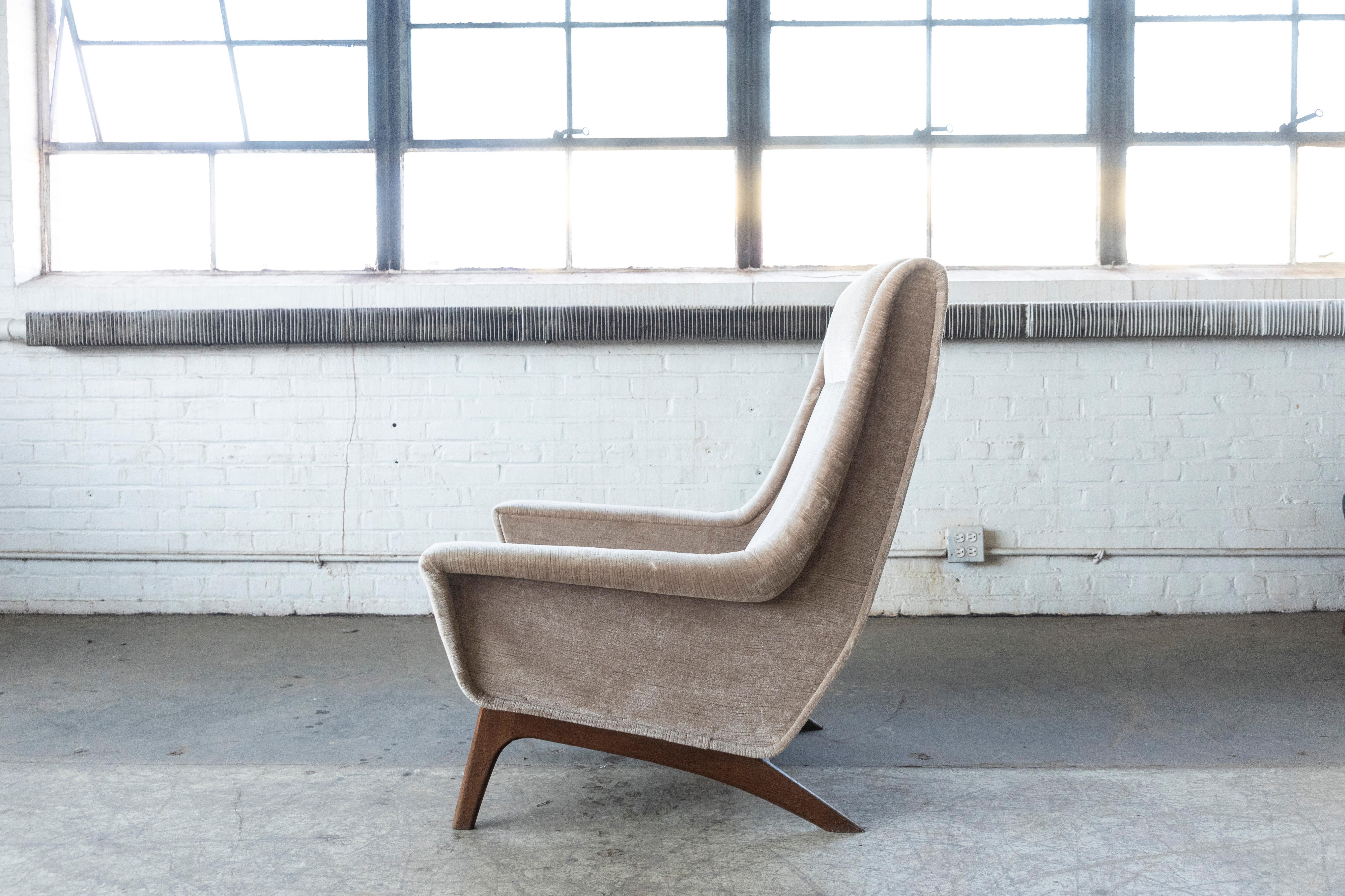 Wool Danish 1960's Teak Lounge Chair Attributed to Aage Christiansen