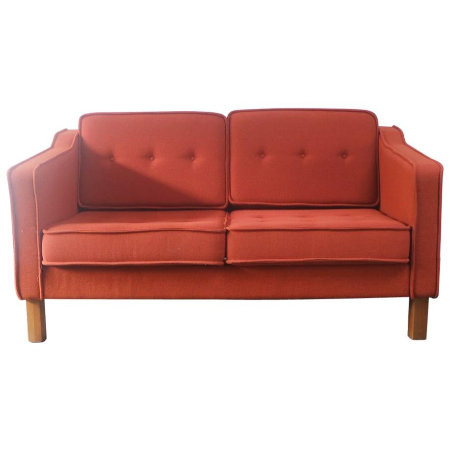 Danish 1970s midcentury two-seat sofa in the style of Borge Mogensen For Sale
