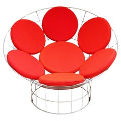 Sedia da salotto danese anni '80 con pavone di Verner Panton per Habitat