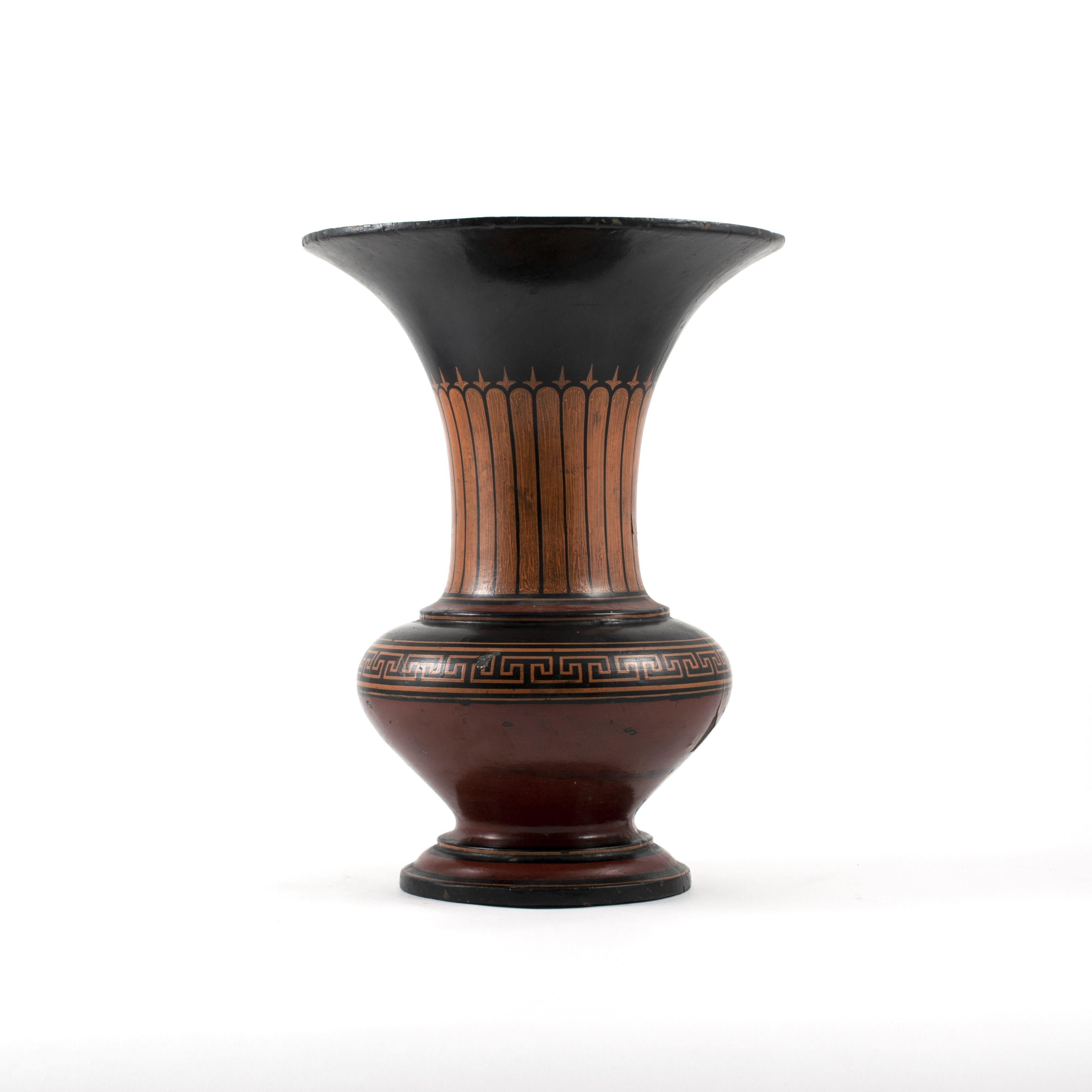 Dipinto Danish 19th Century Ancient Greek Style Cast Iron Vase in vendita