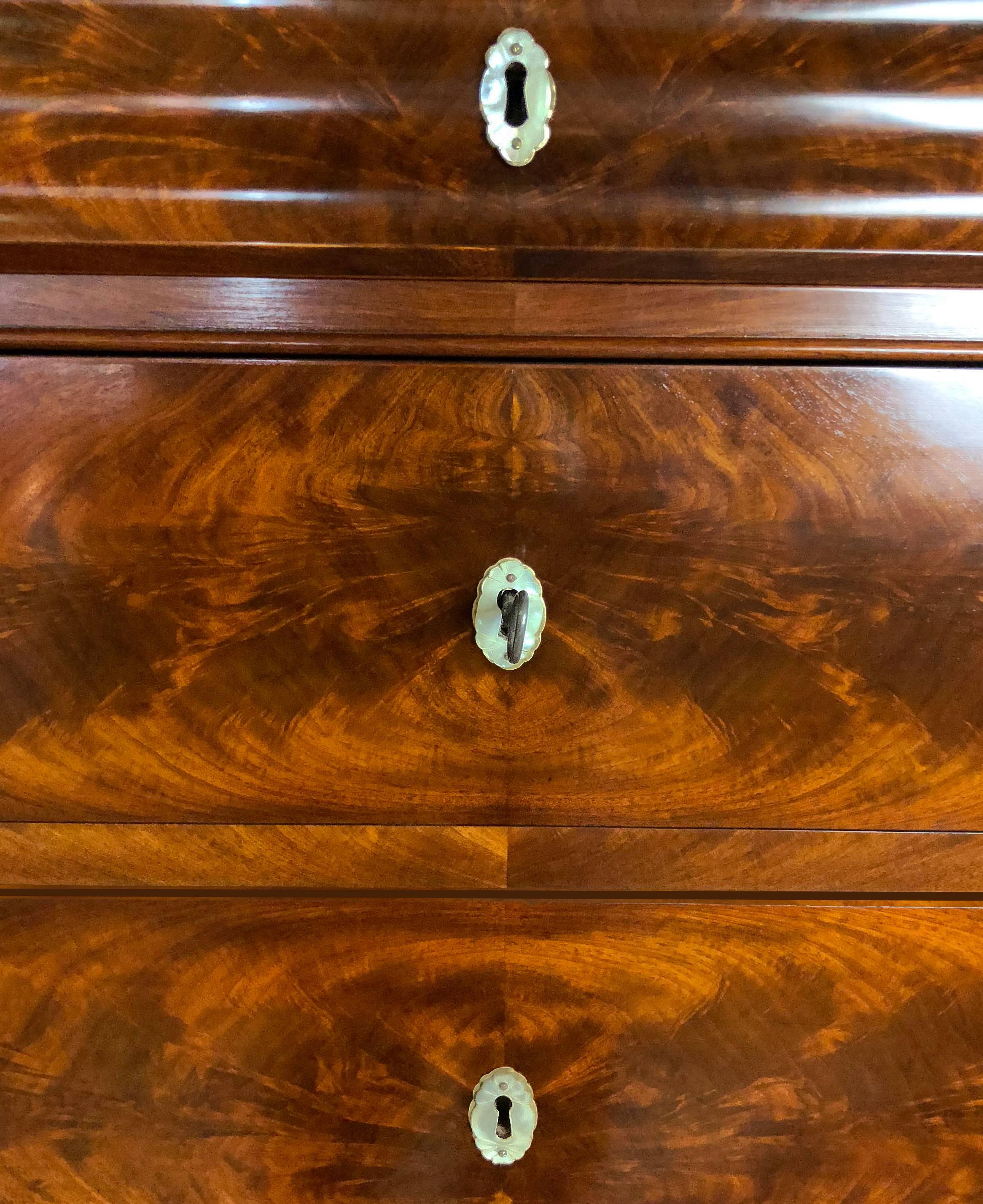 Danish Mid 19th Century Biedermeier Commode Tall Chest of drawers For Sale 3