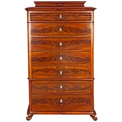 Danish Mid 19th Century Biedermeier Commode Tall Chest of drawers