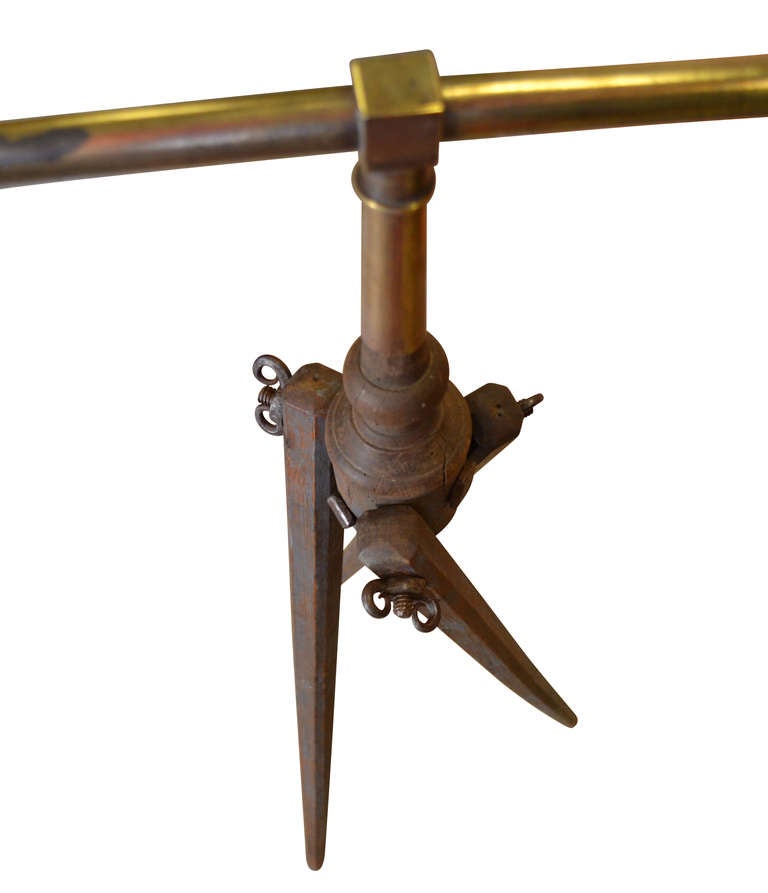 Danish 19th Century Brass Surveying or Level Tool on Tripod In Good Condition For Sale In Haddonfield, NJ