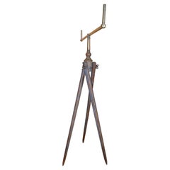 Used Danish 19th Century Brass Surveying or Level Tool on Tripod