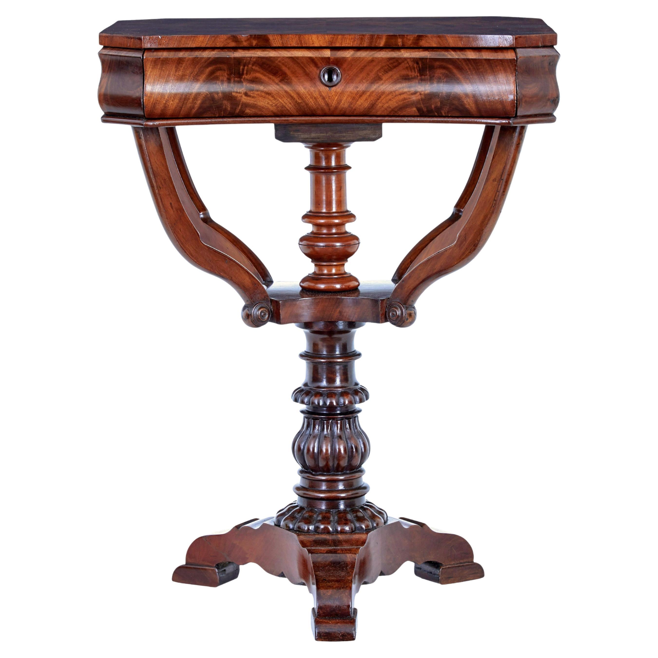 Danish 19th century flame mahogany side table