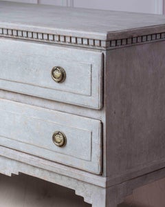 Danish 19th Century Gustavian Grey-Painted Chest of Drawers