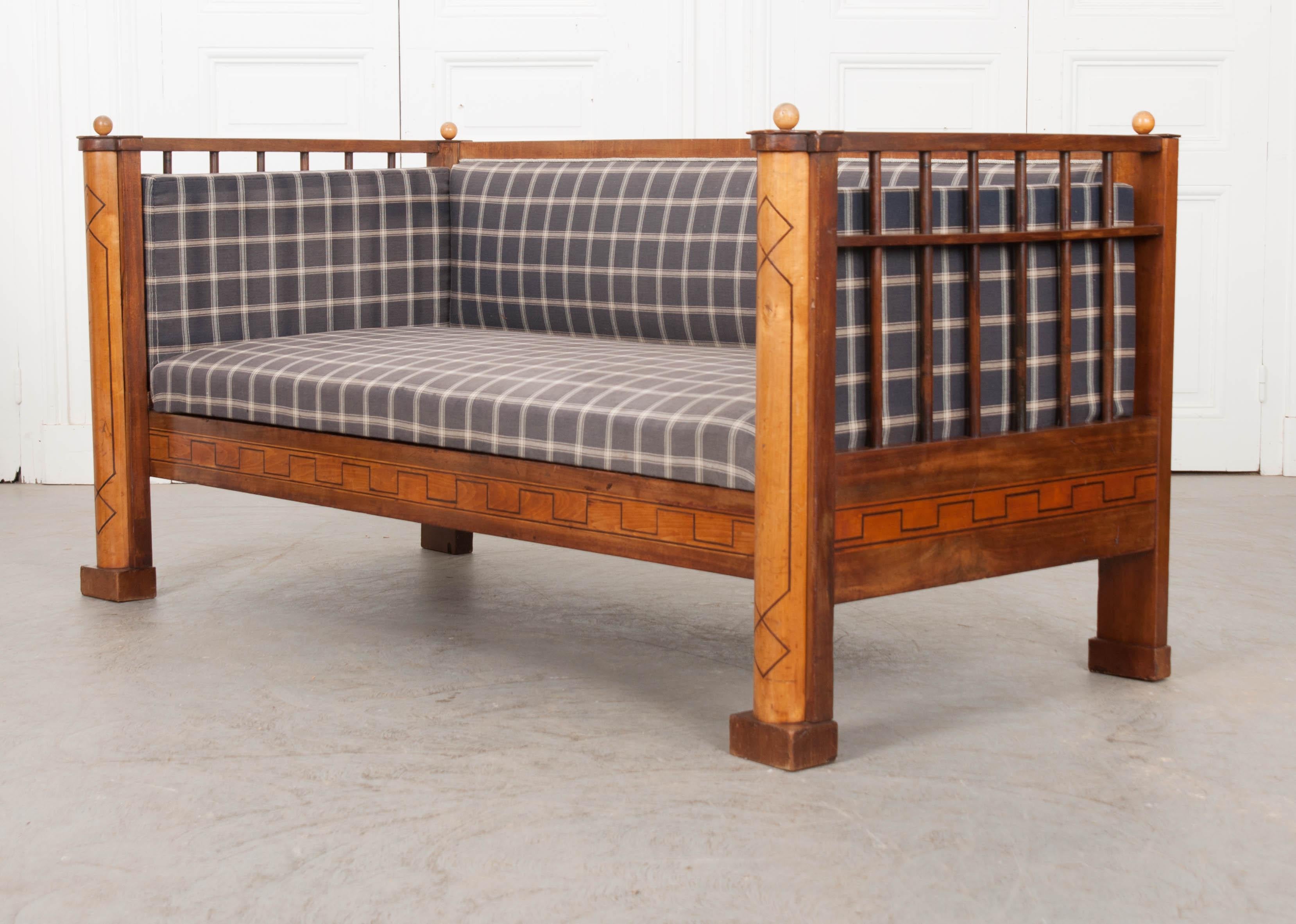 Danish 19th Century Inlaid Satinwood Settee 6